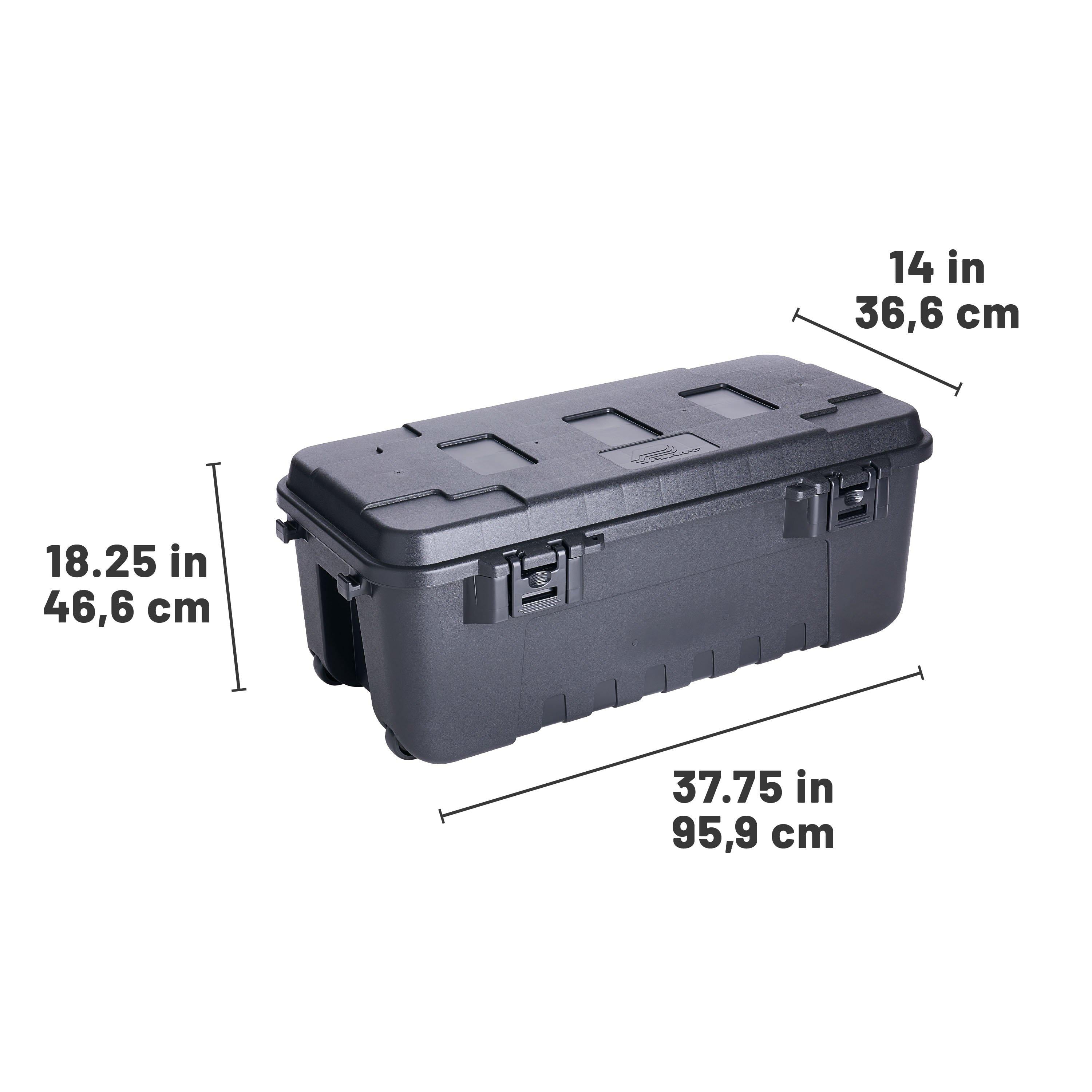 Plano Sportsman's Trunk Heavy-Duty Storage Box (Charcoal, 2 Pack, 3.6 cu ft) qleyv