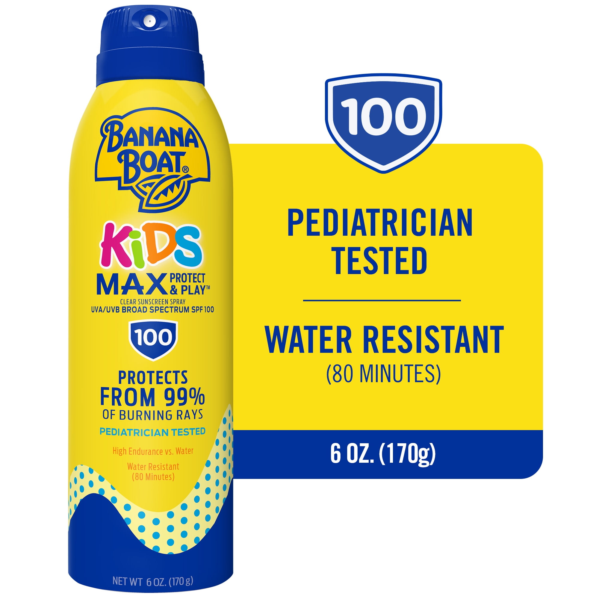Banana Boat Kids Max Protect & Play Sunscreen Spray SPF 100 (6 oz) g6h66