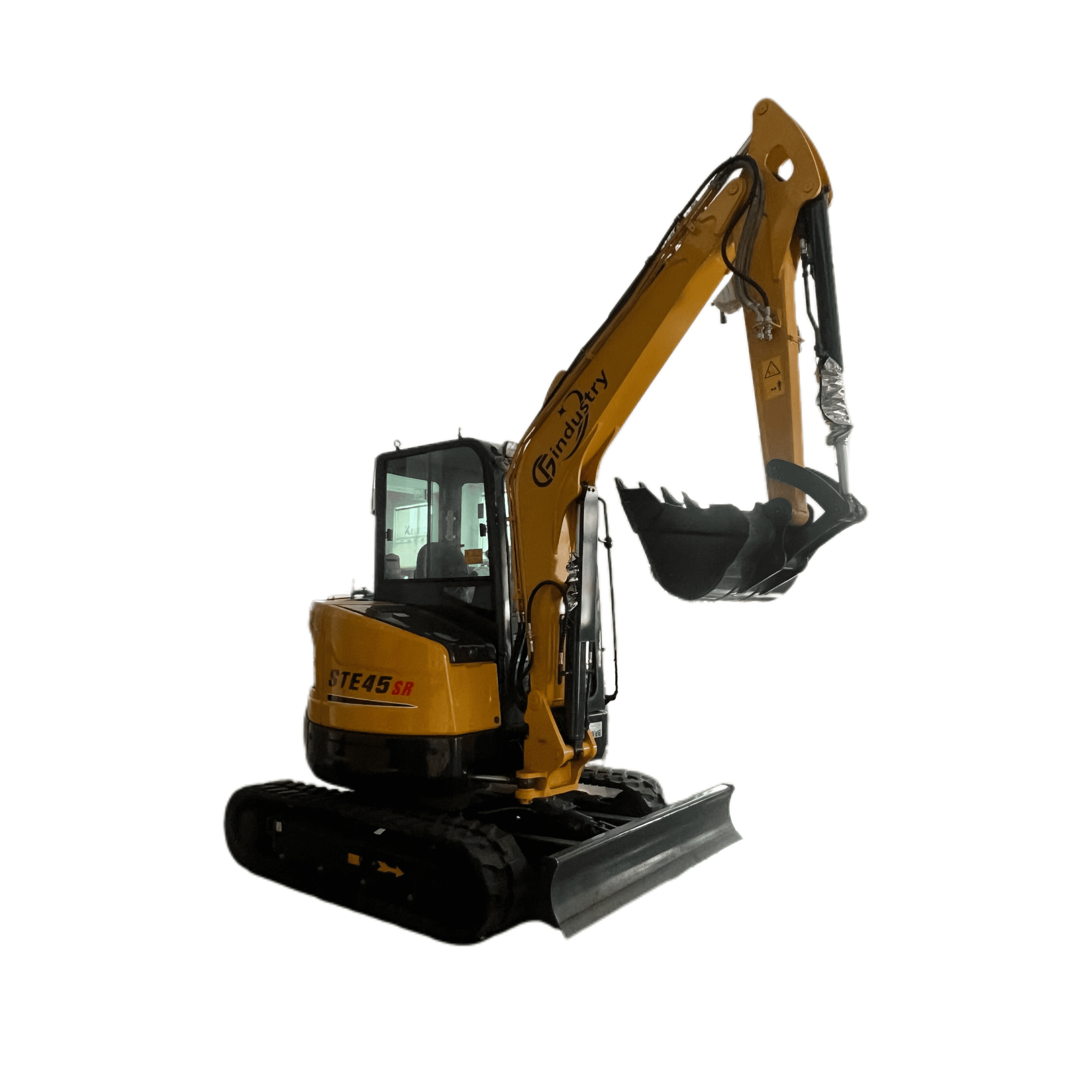CFG INDUSTRIAL 3.8 Ton Mini Excavator with Yanmar Diesel Engine, Hydraulic Thumb, and A/C (Yellow, 3.8 Ton) 5ls6h