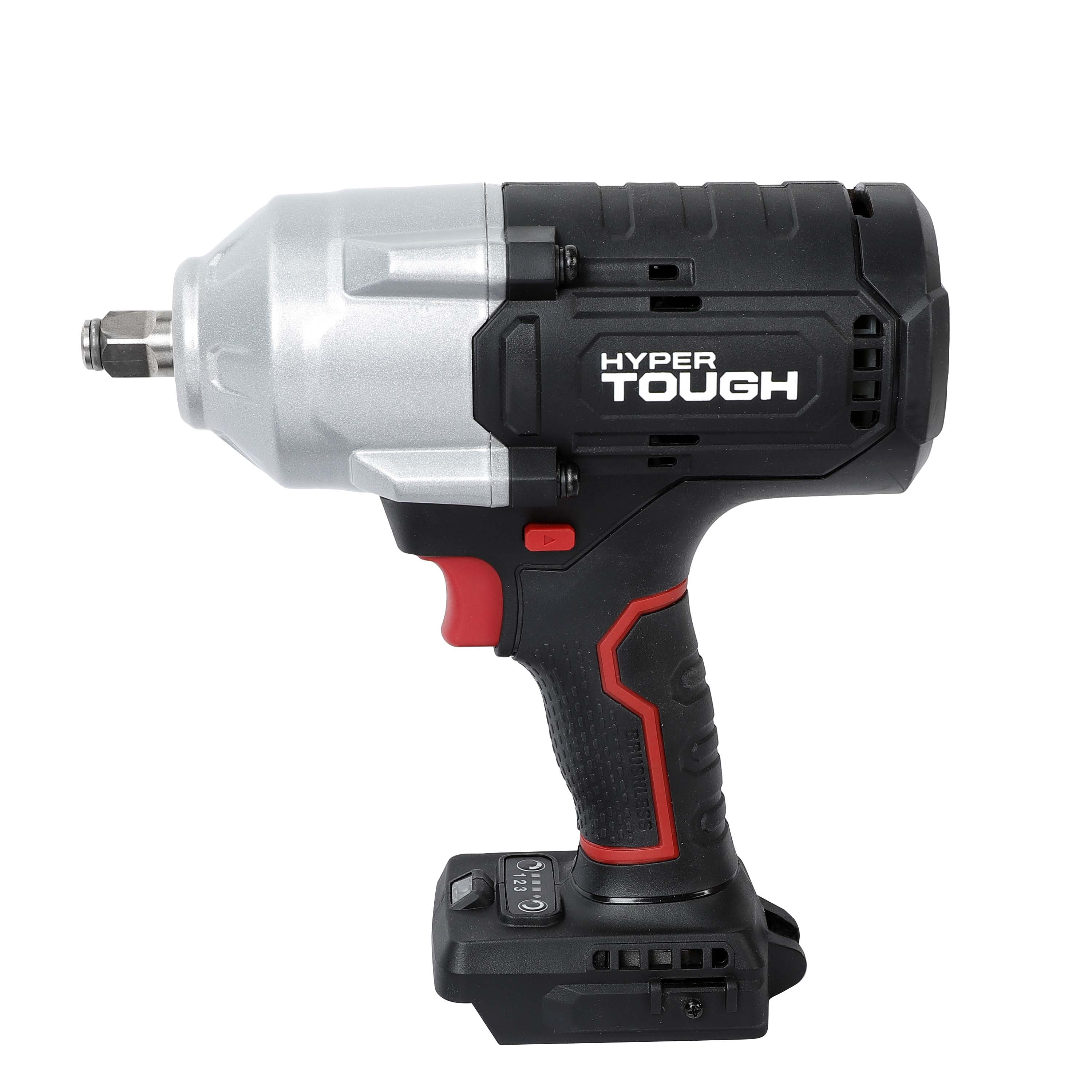 Hyper Tough 20V Brushless Cordless Impact Wrench (Black, 1/2-in Drive) 8qikx