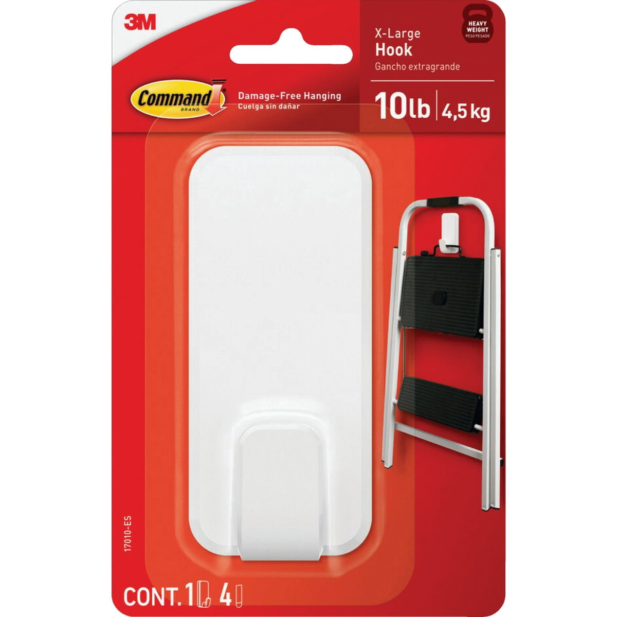 Command Jumbo Utility Hooks, Damage-Free Hanging Wall Hooks (Quartz, 6 Hooks) cfnp4