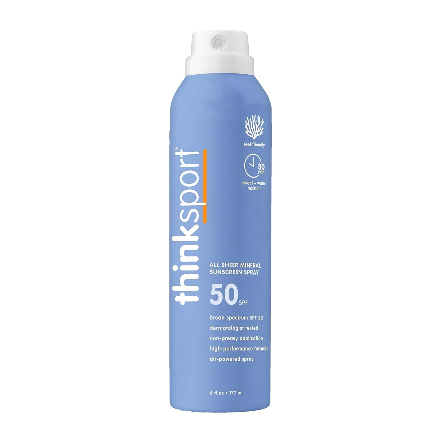 Thinksport All Sheer Mineral Sunscreen SPF 50 Broad Spectrum Protection (6 oz, 2 Pack) bp4ll