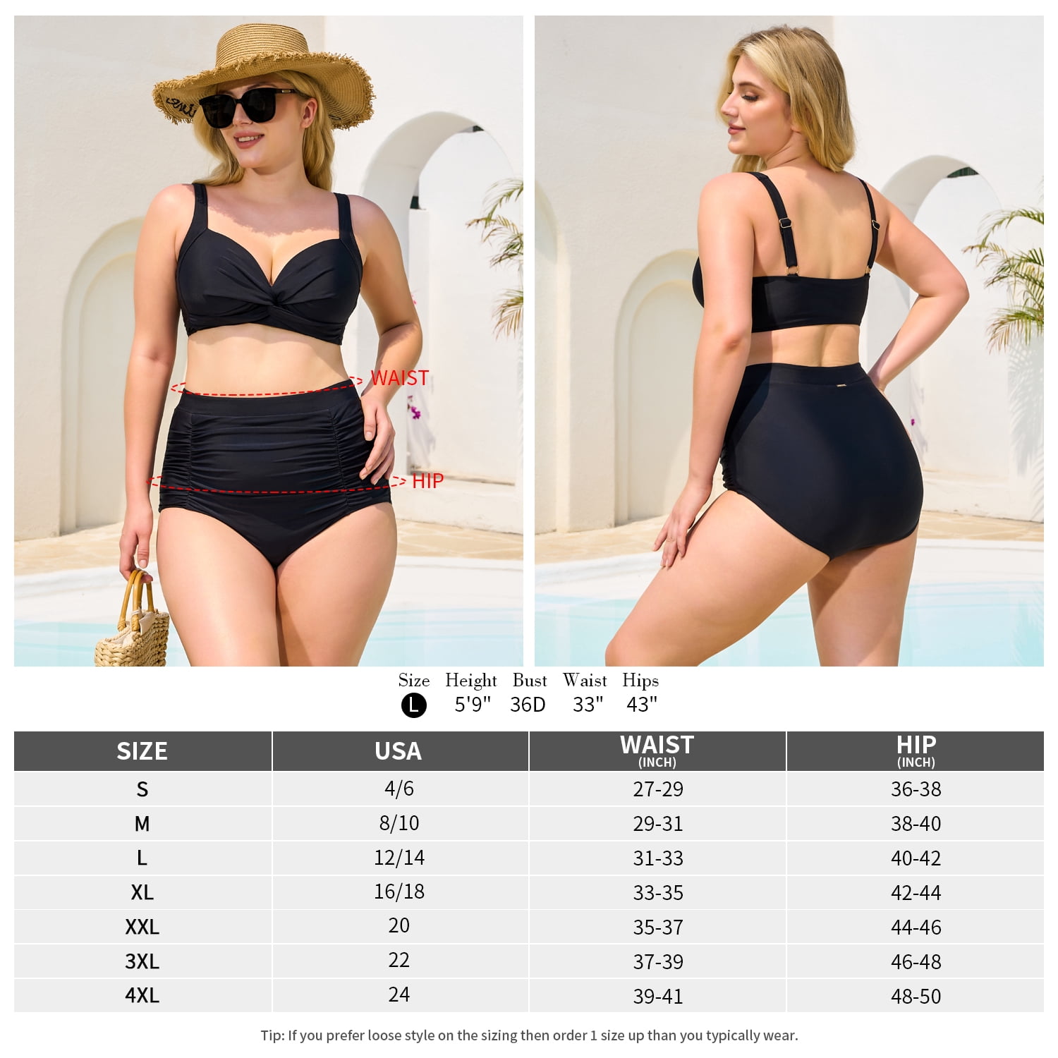 Relleciga Women's High Waisted Bikini Bottom Ruched Tummy Control Swimwear (Black, Small) ybqdi