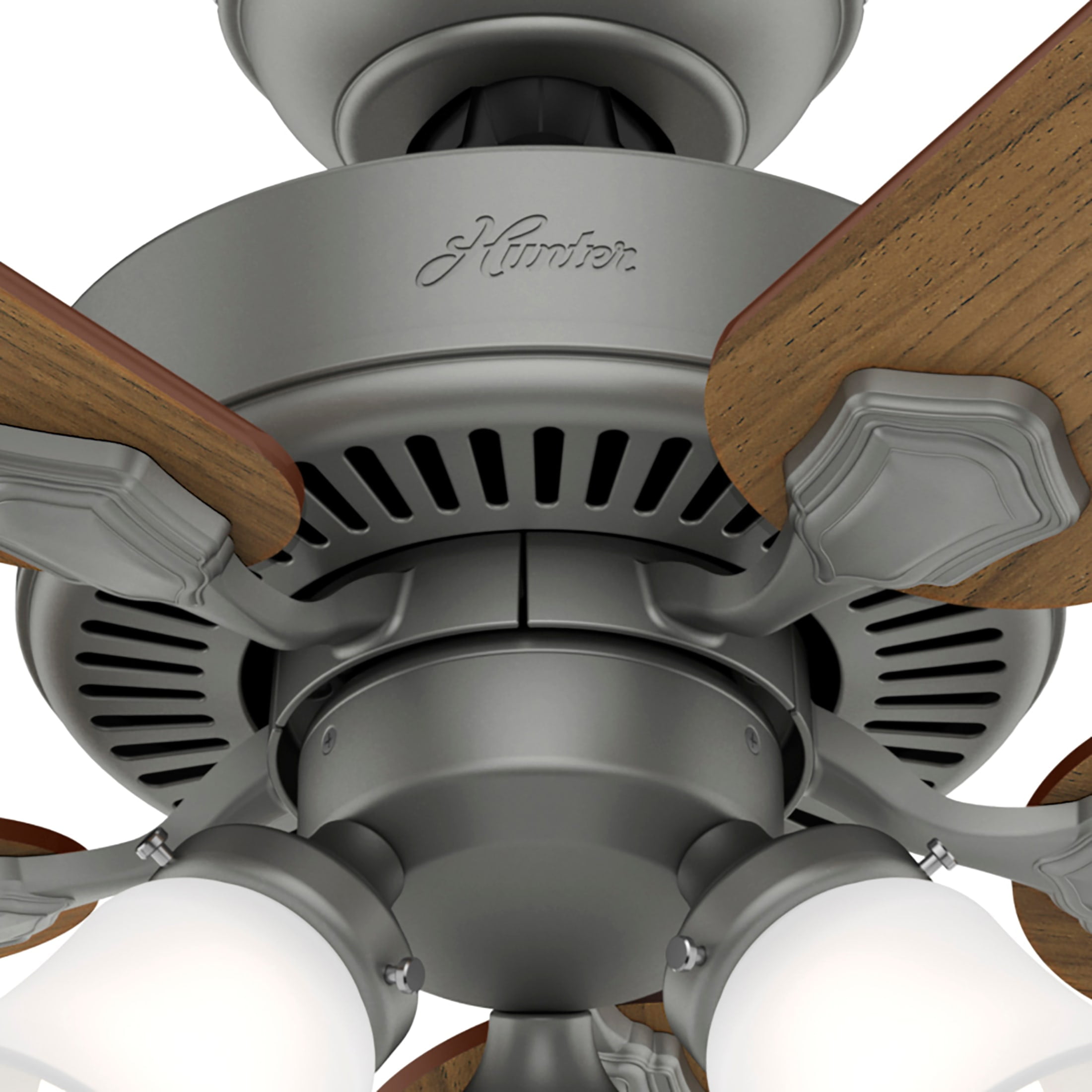 Hunter Swanson 52 in Indoor Ceiling Fan with LED Lights (Matte Silver, 52 in) t92b8