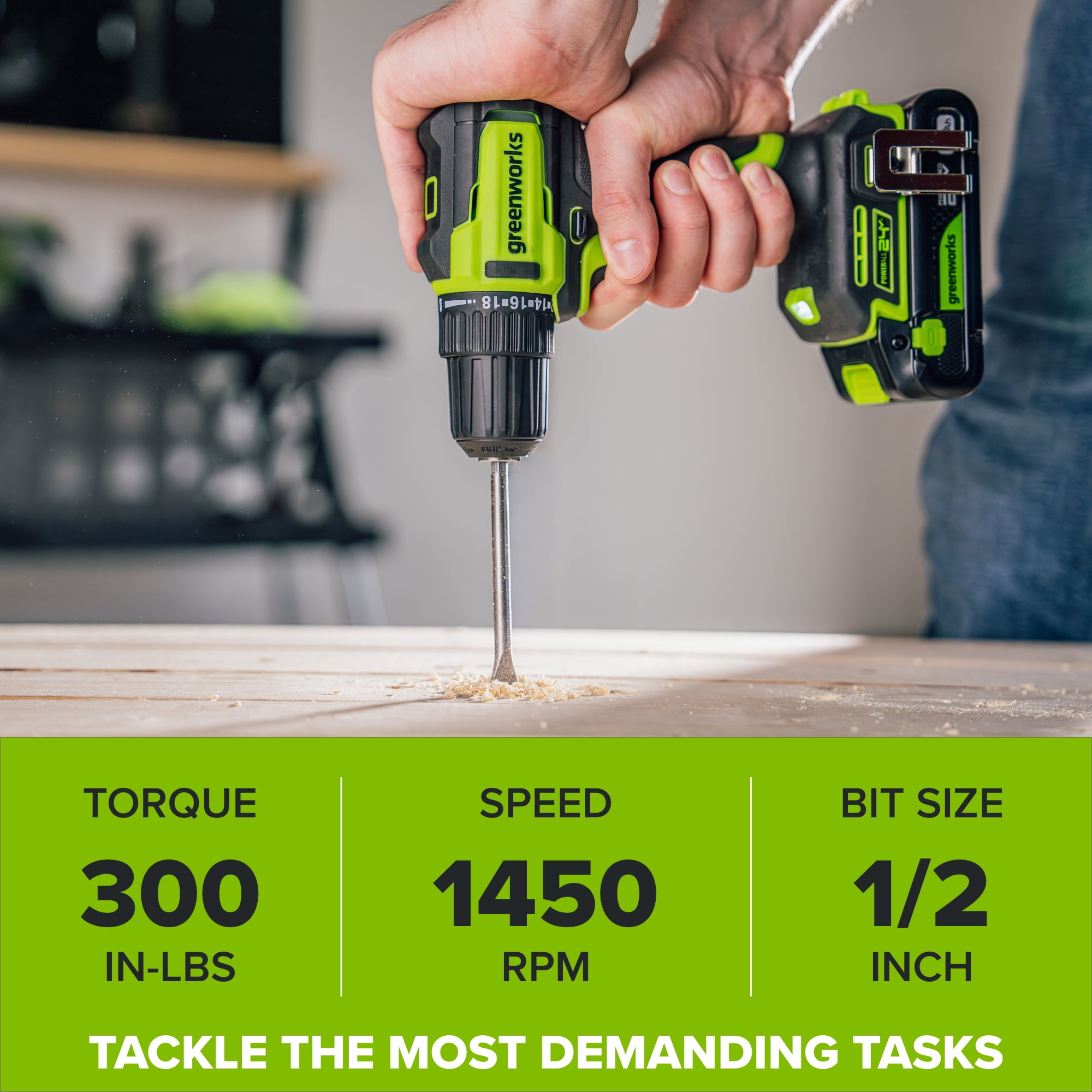 Greenworks 24V Brushless 3/8 in Drill Driver with USB-C Battery (Black, 1 Tool) o0noe