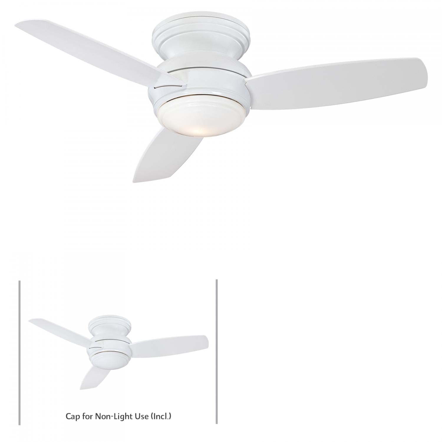 Minka-Aire Traditional Concept 44-Inch 3-Blade LED Ceiling Fan with Integrated Light (White, 44 in) r8k7w