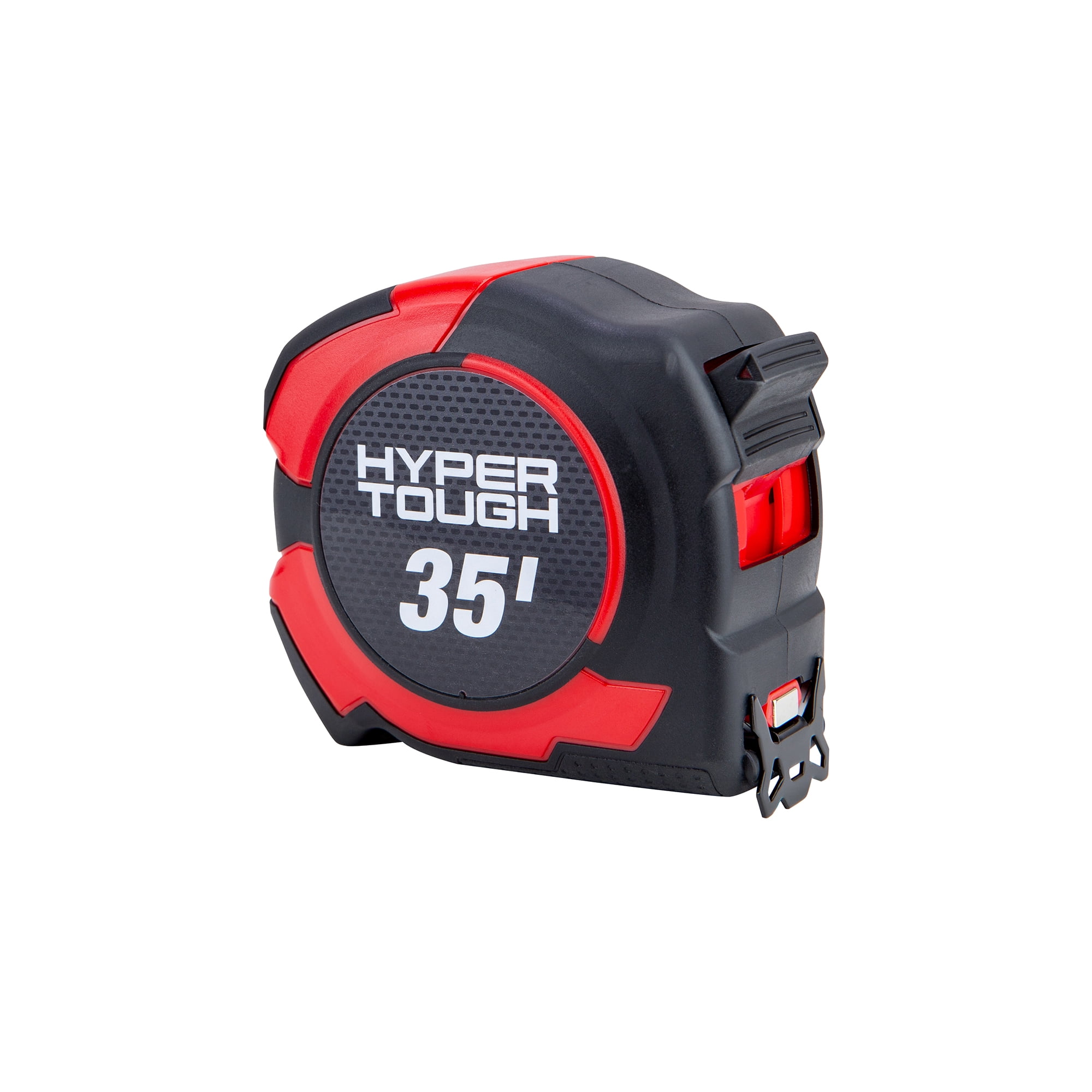 Hyper Tough Magnetic Tape Measure, Heavy-Duty Retractable Blade with Locking Mechanism (Red, 35 ft) wljo0