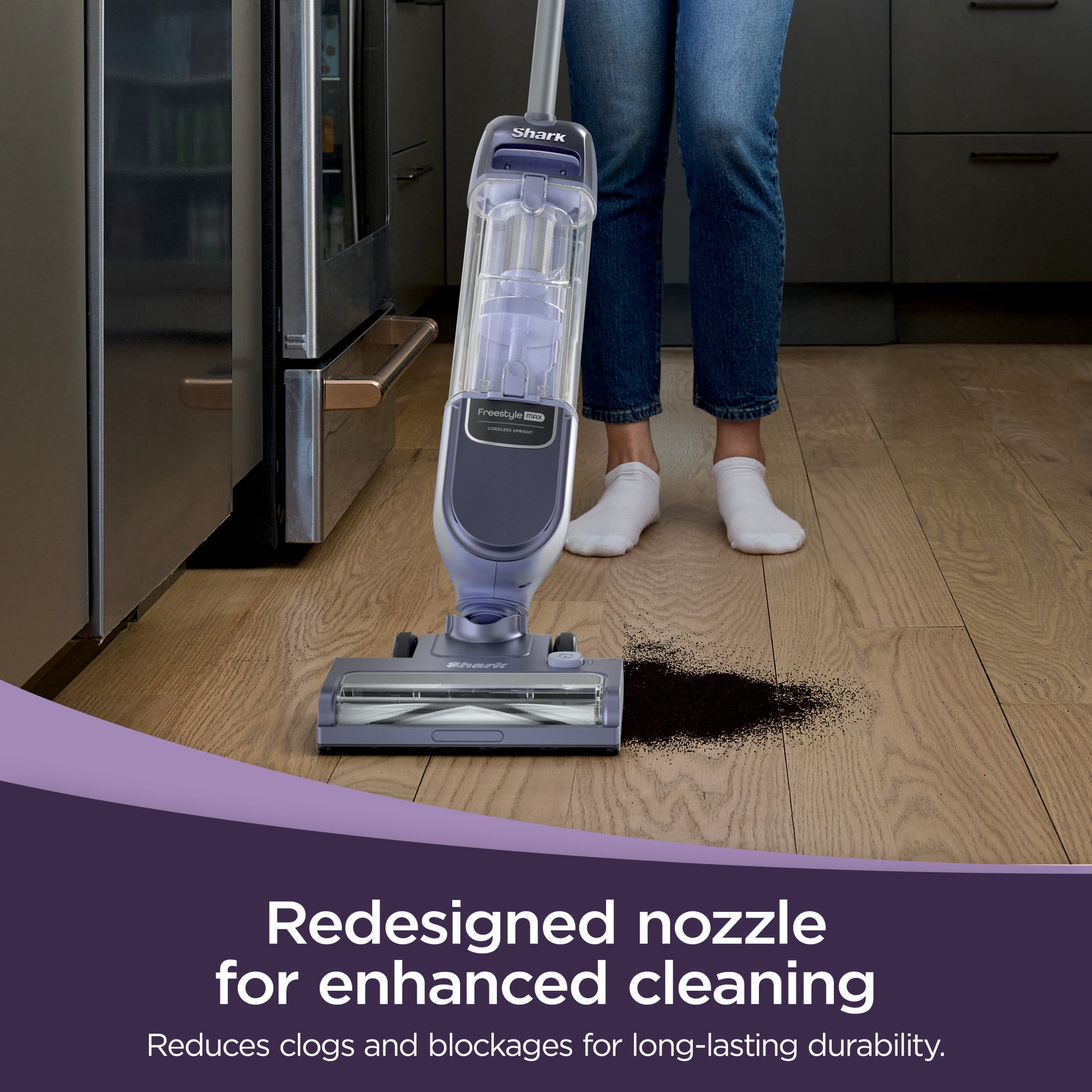 Shark Freestyle Max Cordless Stick Vacuum for Carpet and Hardwood Floors (Purple, 7 lb) gcy8x