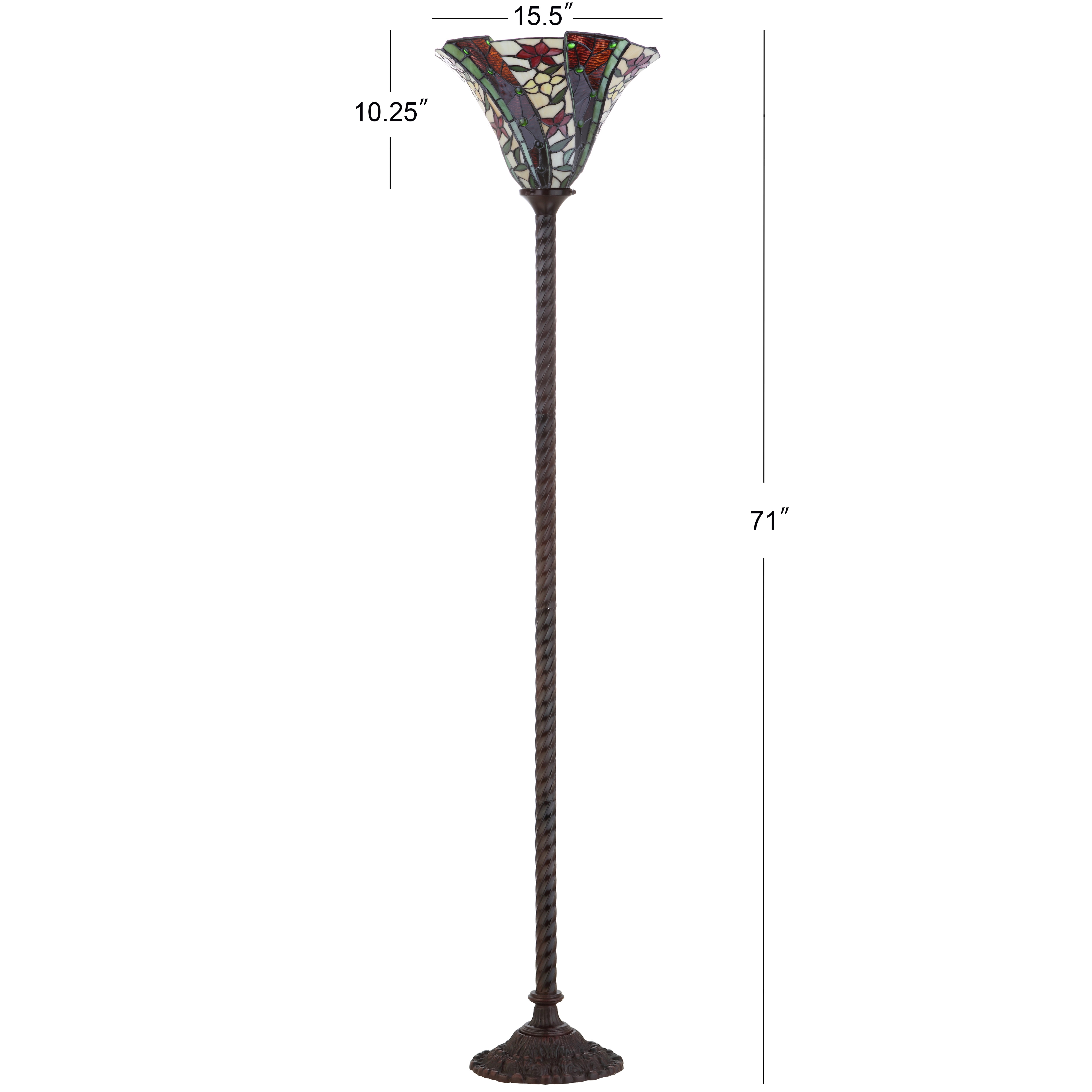 JONATHAN Y Williams Tiffany-Style Torchiere Floor Lamp (Bronze, 71 in) np3wi