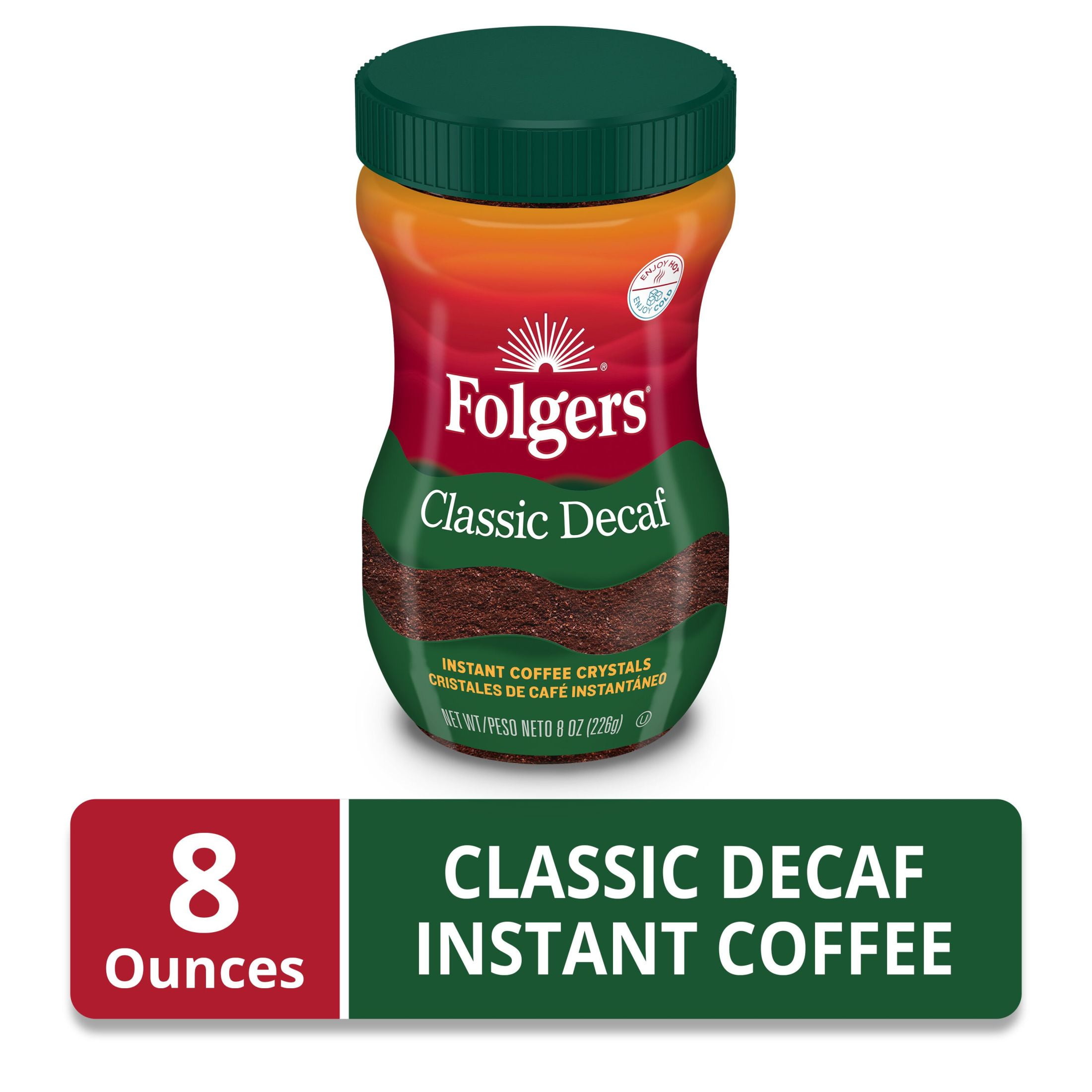 Folgers Classic Decaf Instant Coffee, Smooth Medium Roast (8 oz) iq677 - Image 2