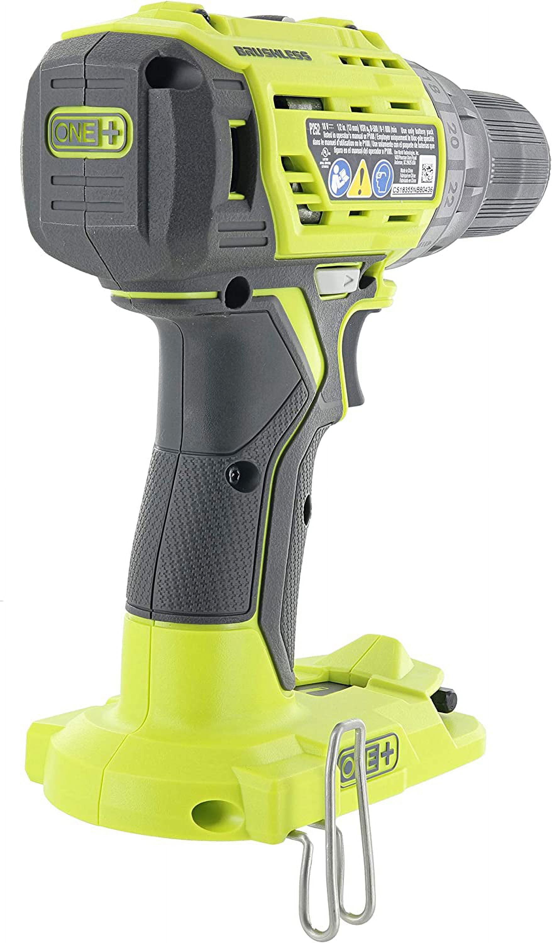 Ryobi P252 18V Brushless 1/2 Inch Drill Driver with MagTray (Certified Refurbished, Tool Only) 37xls