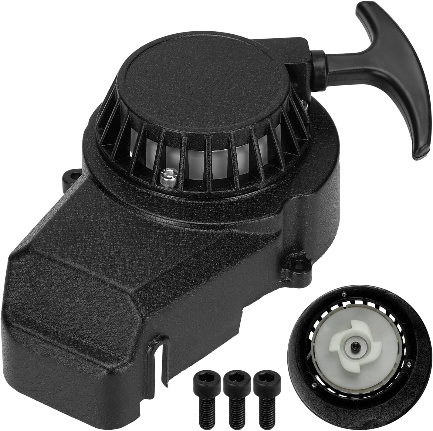 FVRITO Alloy Recoil Pull Starter for 47cc 49cc 50cc 2-Stroke Dirt Bike ATV (Black, 3.2 in Hole Distance) iydu5