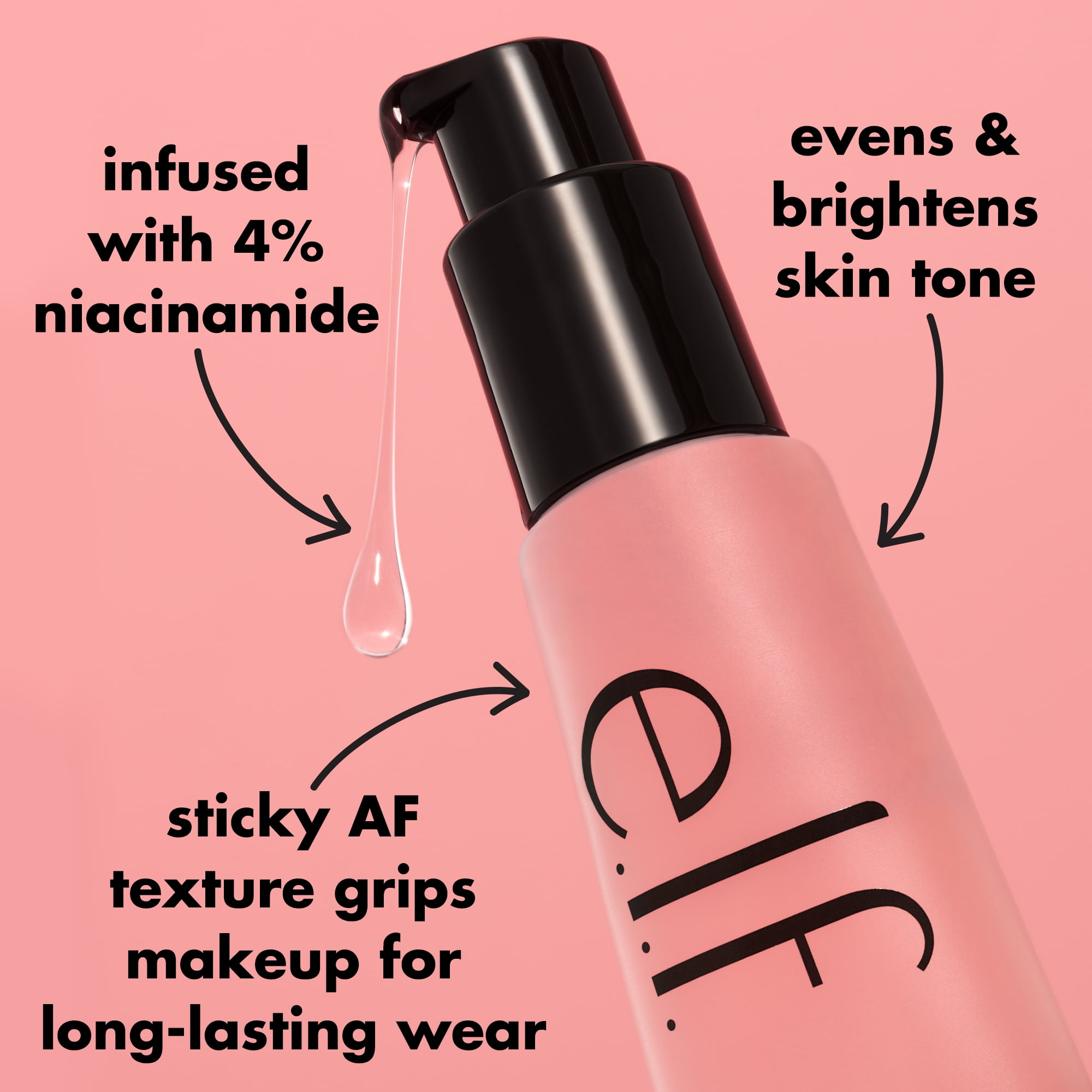 e.l.f. Cosmetics Power Grip Primer with 4% Niacinamide, Long-Lasting Makeup Base (Clear, 0.8 fl oz) tylpl