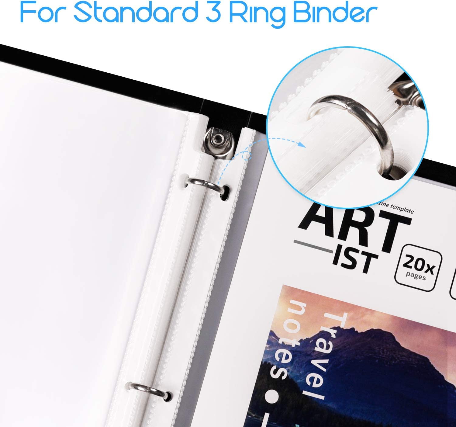 MaxGear Sheet Protectors for 3 Ring Binder, Heavy-Duty Top Loading Clear Page Protectors (Clear, 200 Count, 8.5x11 in) fs6n2
