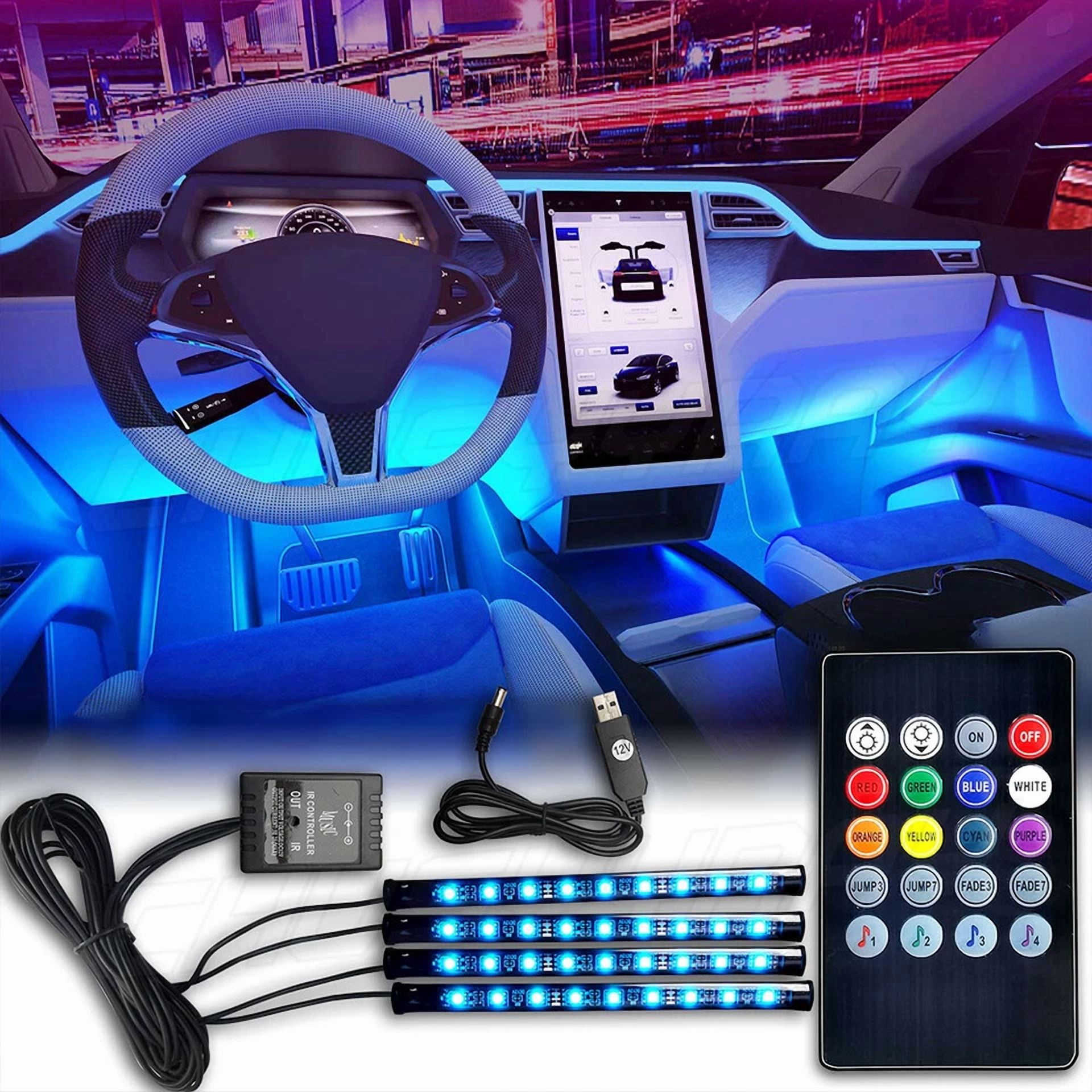 KLYNE 4-Piece Flexible 5050 RGB LED Strip Light Kit with Remote for Room Decor (4 Pack) sp839