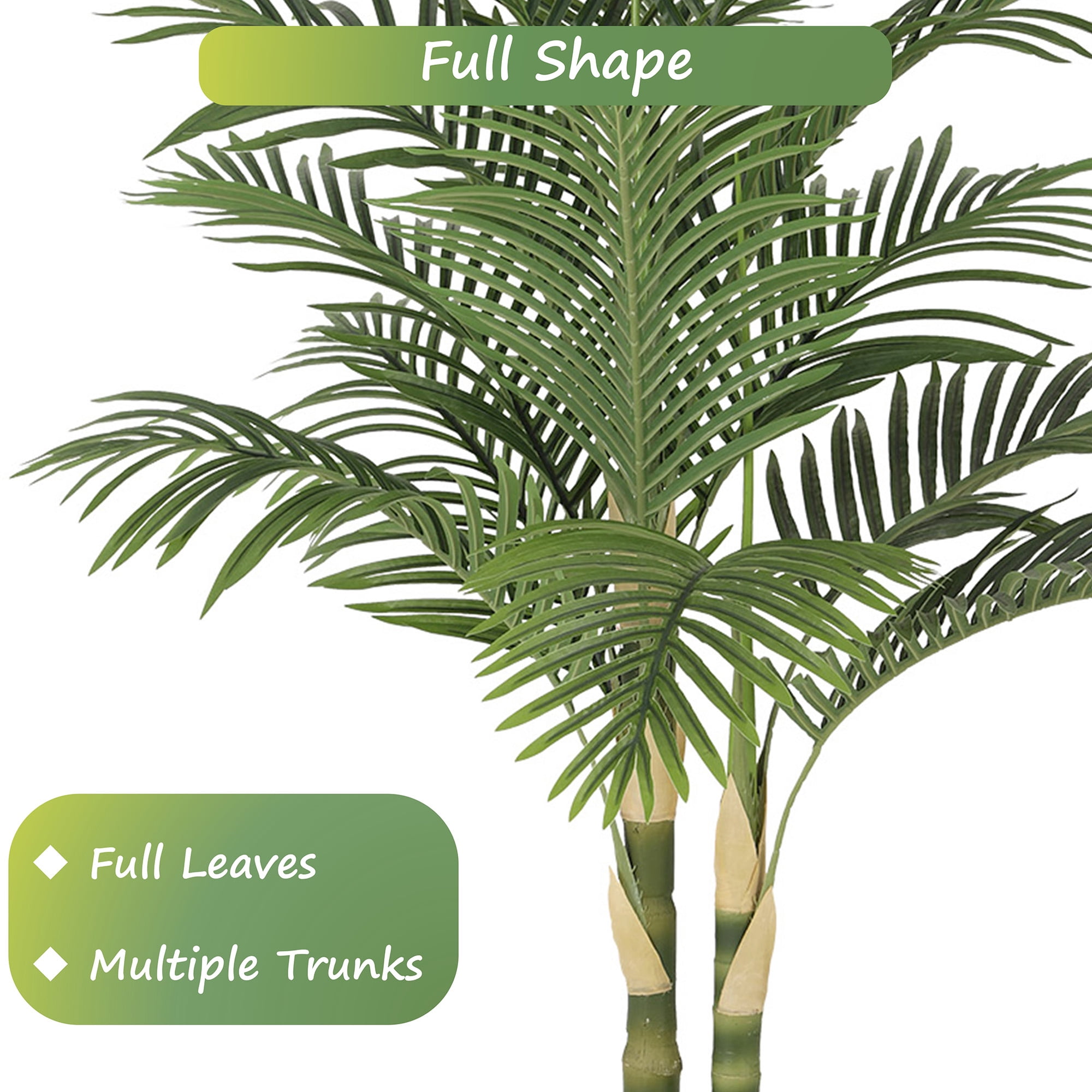 RosyHaven Artificial Golden Cane Palm Tree, UV Resistant Faux Plant for Indoor and Outdoor Decor (Green, 60 in) jh4mx