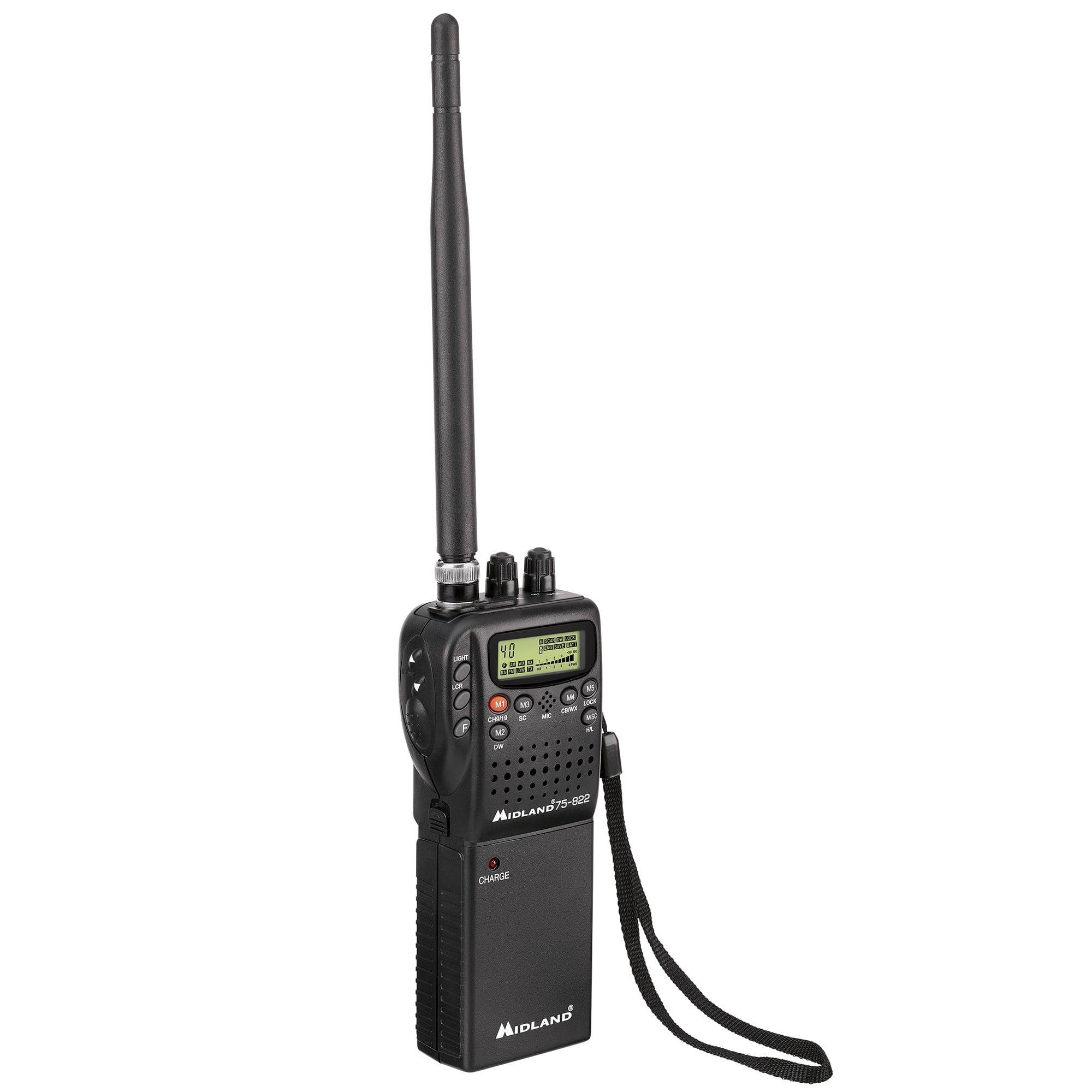 Midland 75-822 40-Channel Handheld CB Radio with Mobile Adapter (Black, 1 Pack) vag9z