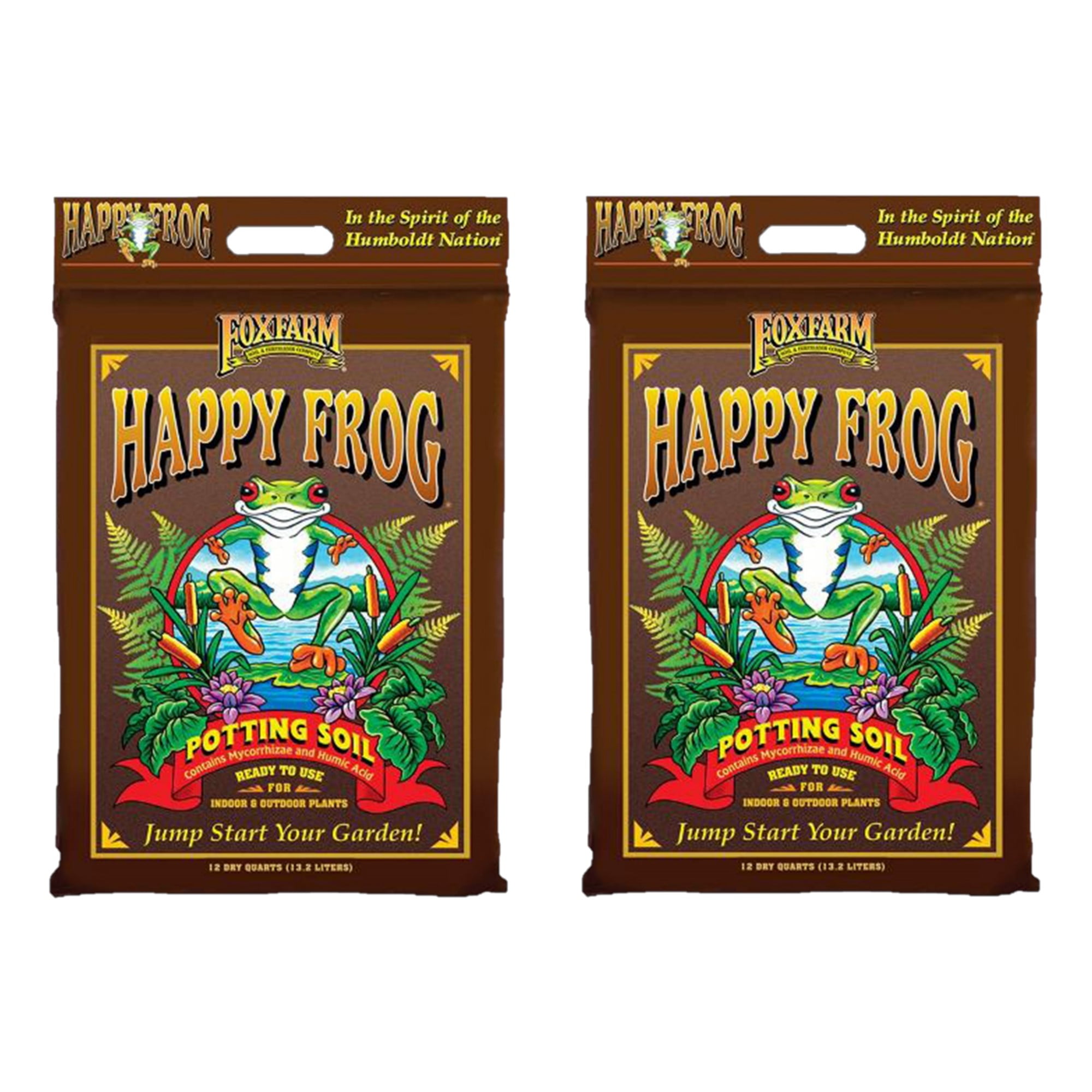 FoxFarm Happy Frog Potting Soil Mix Nutrient Rich pH Adjusted (2 Pack, 24 Quarts) tqi3e