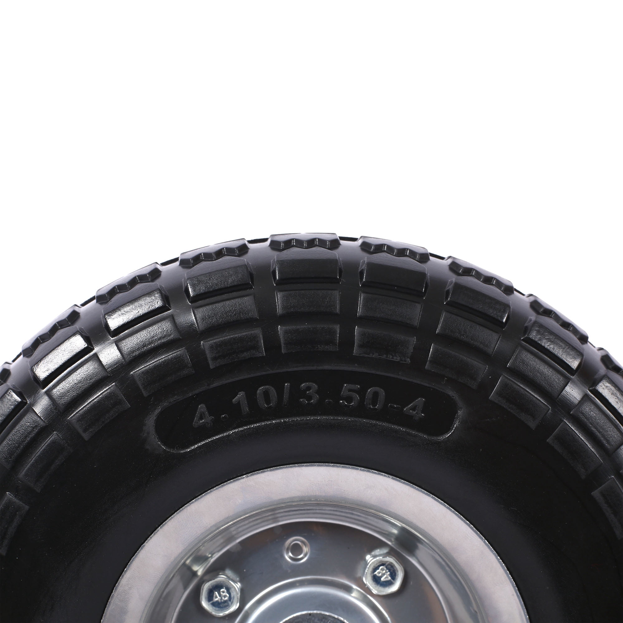 CQSXDA Heavy-Duty Flat-Free PU Foam Tire and Wheel (Black, 10 in Diameter, 5/8 in Axle Bore) usfak