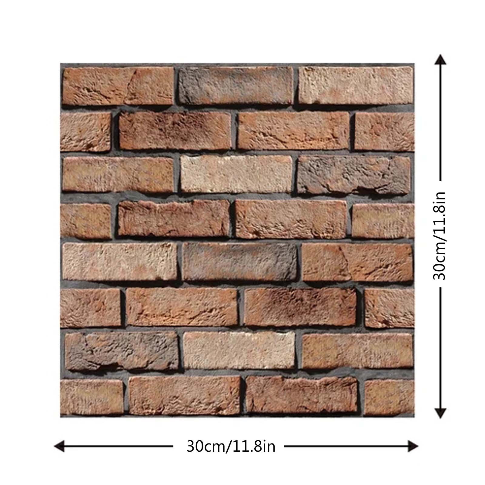 Twfbrm 3D Peel and Stick Wall Panels, Faux Brick Backsplash Tiles for Kitchen and Bathroom (10 Pack, 11.8 in x 11.8 in) bwvyw