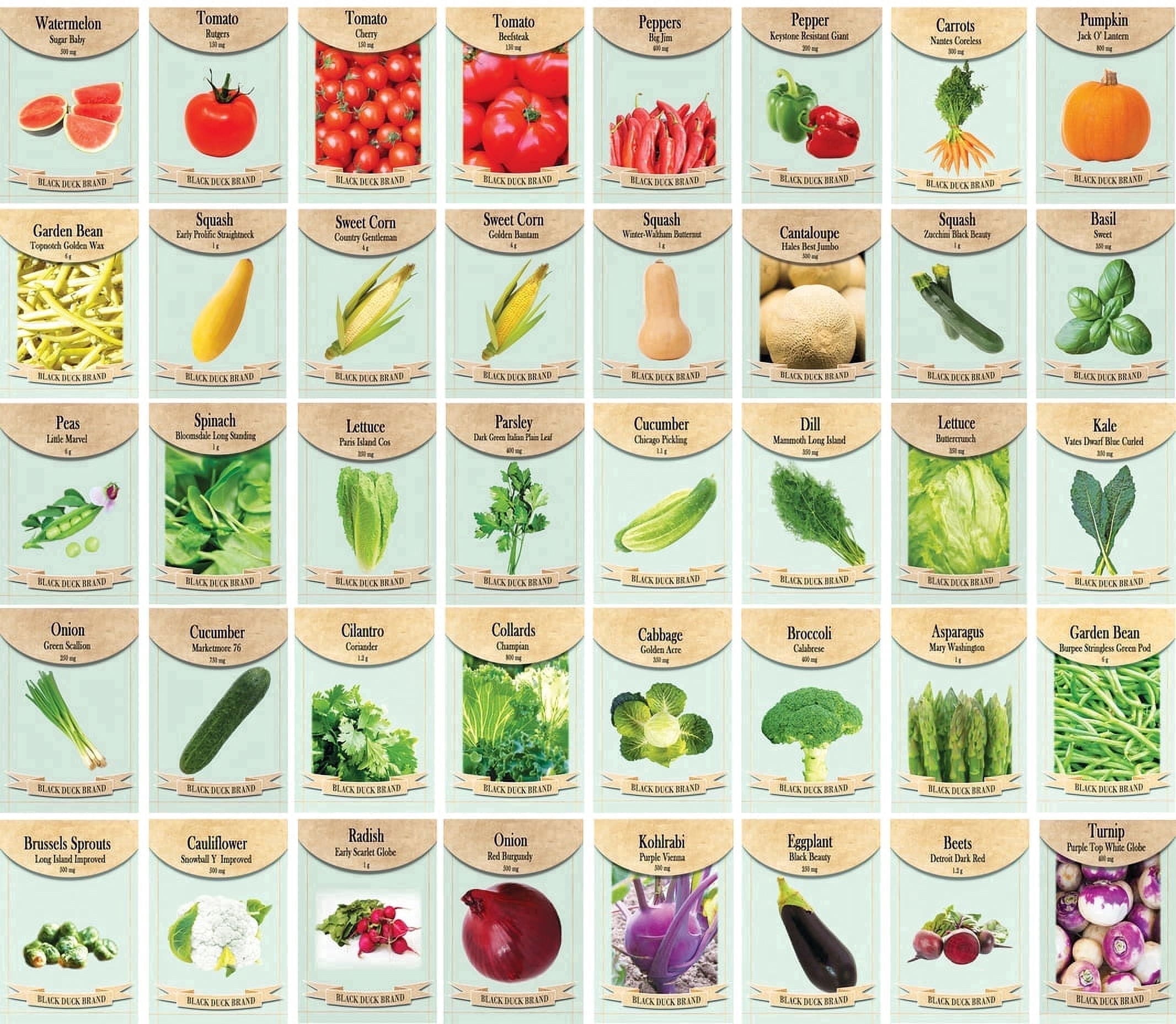 Black Duck Brand Heirloom Vegetable Garden Seeds (40 Variety Pack) movb2