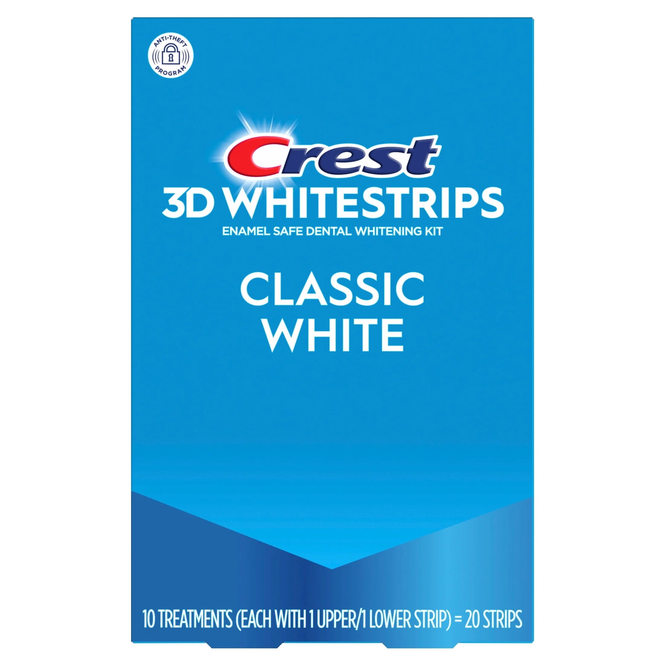 Crest 3DWhitestrips Classic White Teeth Whitening Kit (White, 10 Treatments) twslt