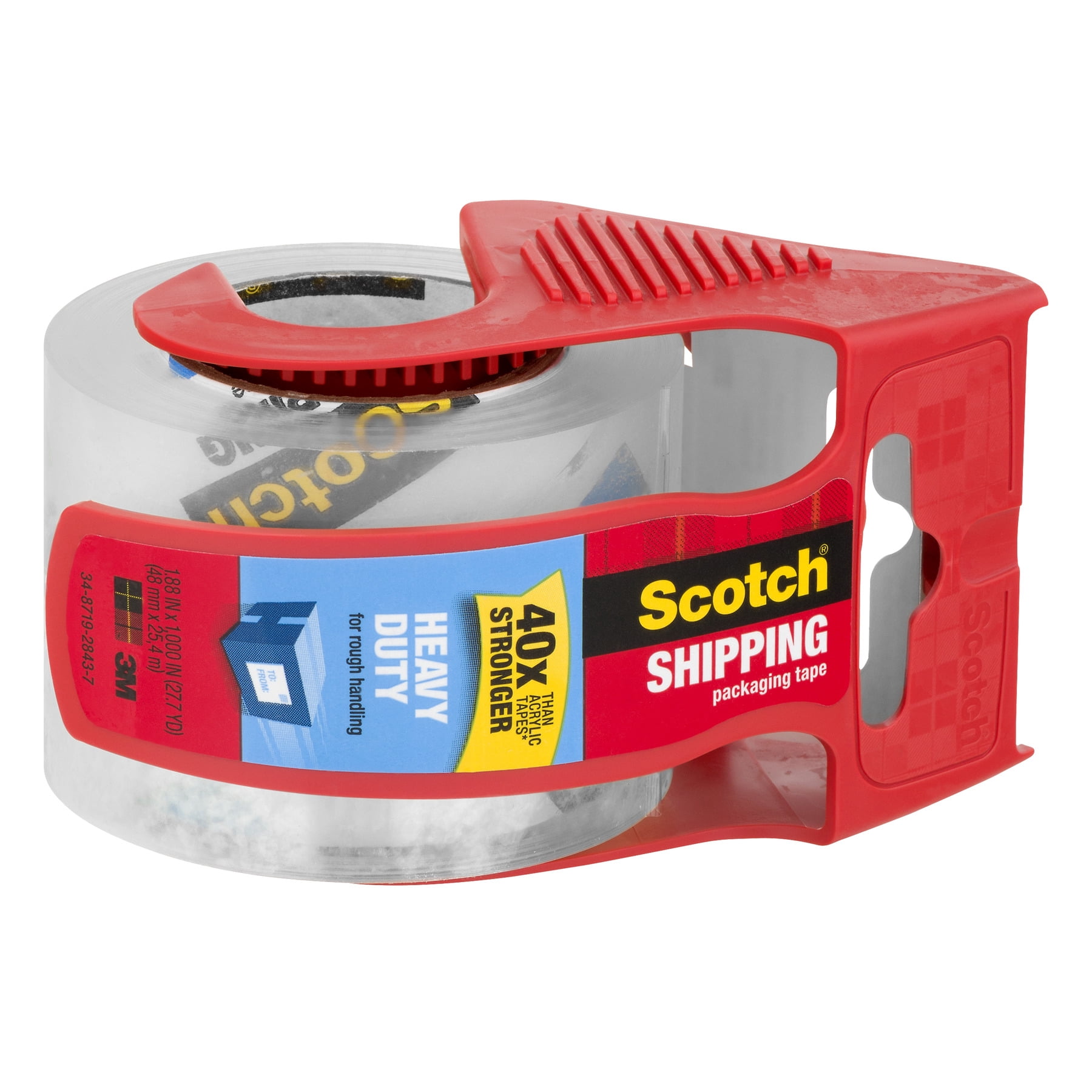 Scotch Heavy Duty Shipping Packaging Tape with Dispenser (Clear, 1.88 in. x 1000 in.) owqj7
