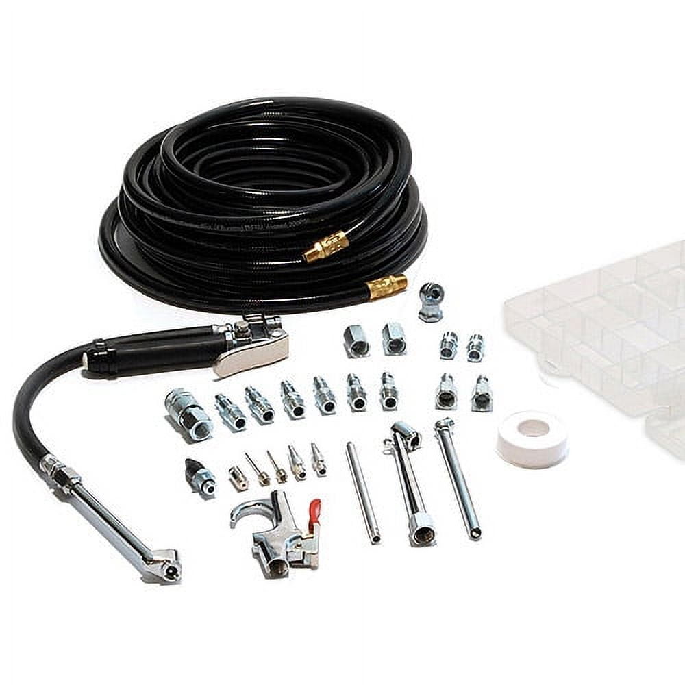 Primefit Electric Air Compressor Pump Kit with 25 Accessories (150 PSI, 50 ft Hose) fmduv