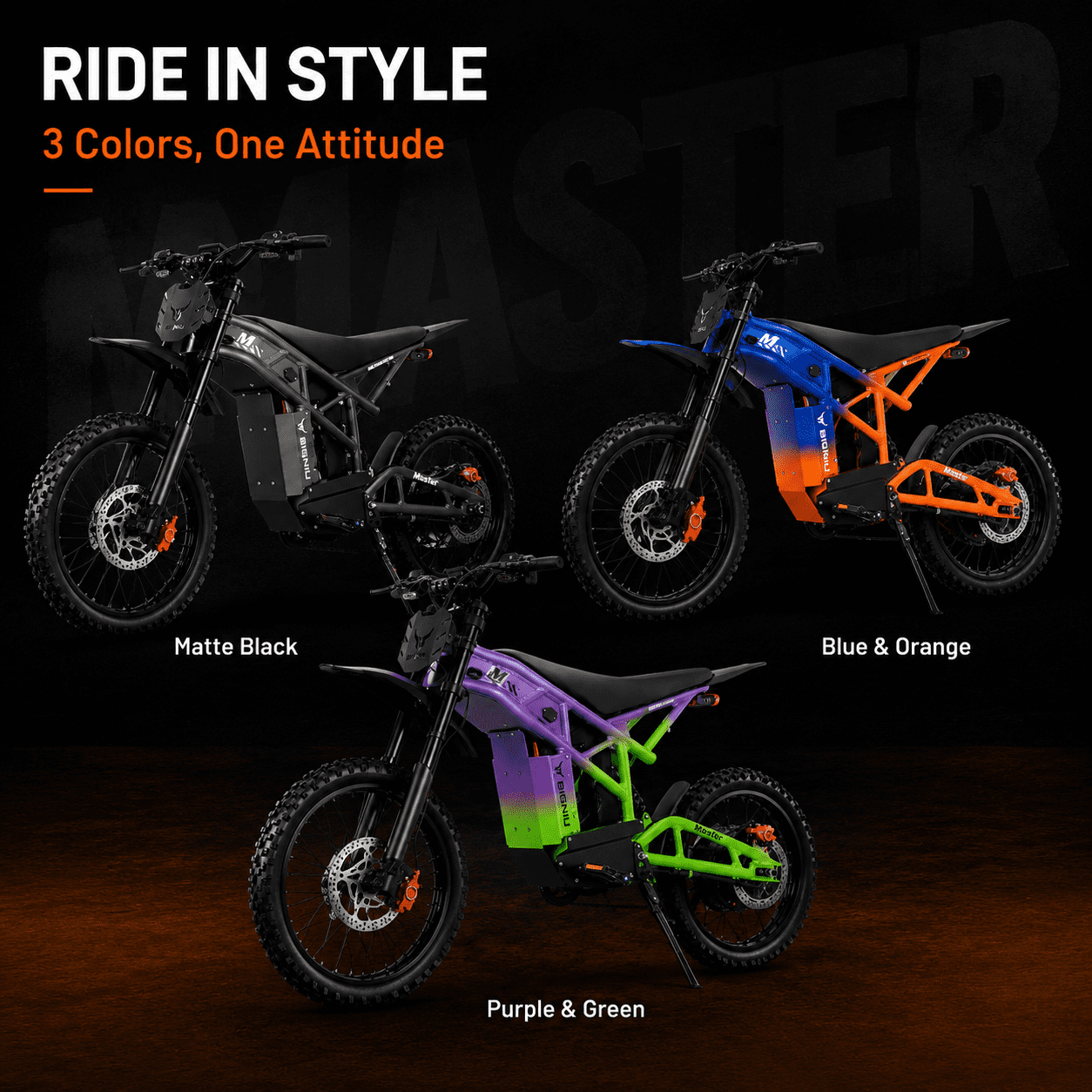 BIGNIU BG-Master Electric Bike for Adults, High-Performance 3000W Peak Motor, UL 2849 Certified, Full Suspension (Grey, 60V 32Ah) le8qq