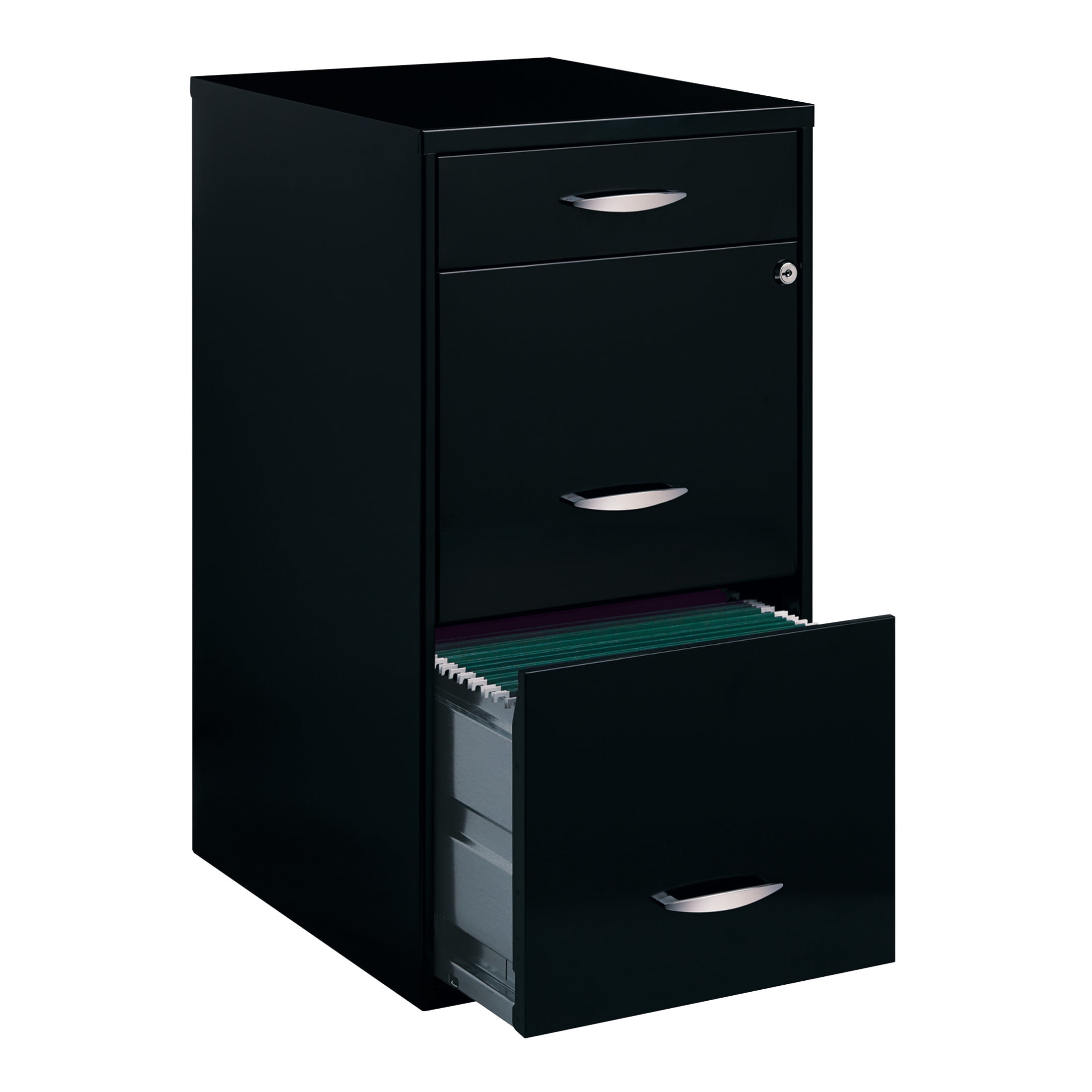 Space Solutions 3 Drawer Vertical File Cabinet with Pencil Drawer (Black, 18 in x 14 in x 27 in) 06h01