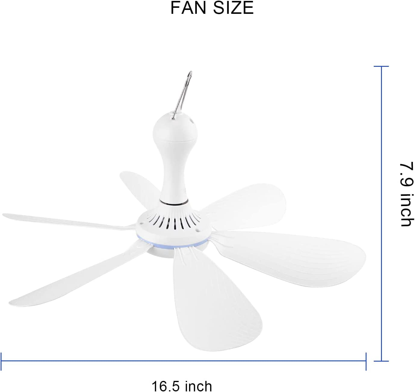 AAmyb Silent USB Powered Ceiling Fan with Remote Control and 4-Speed Settings (16.5 in) 2hvyn