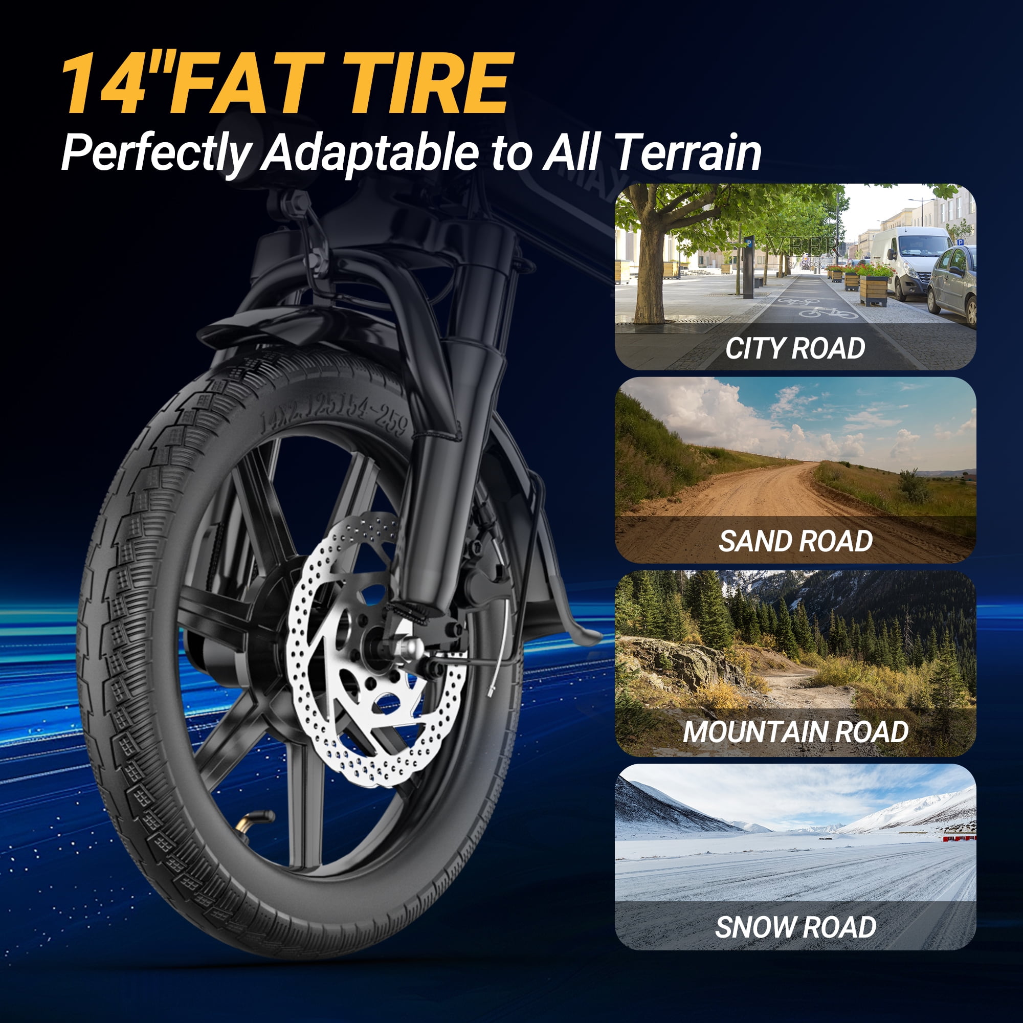 FLYPKIN Foldable Electric Bike for Adults and Teens, 500W Motor with Removable 48V Battery (Black, 14 in) jyaaq