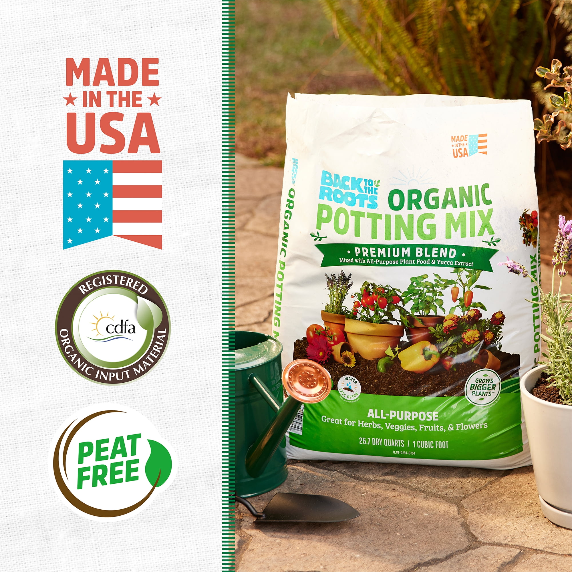 Back to the Roots Organic Potting Mix (All-Purpose Gardening Soil, 4 cu. ft. Total) pl3ca