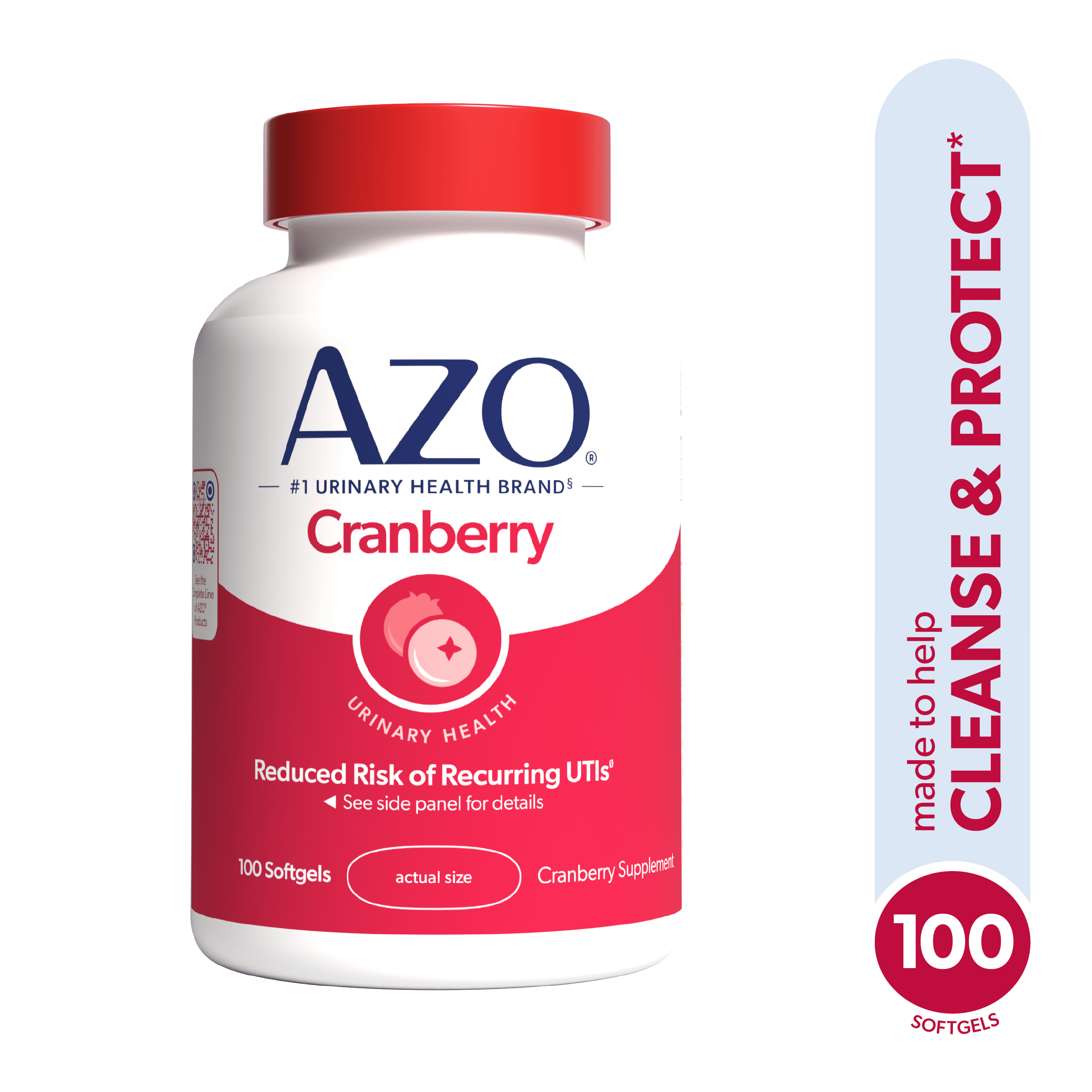 AZO Cranberry Urinary Tract Health Supplement, Daily Support for Urinary Tract Cleansing (100 Count) xvip7