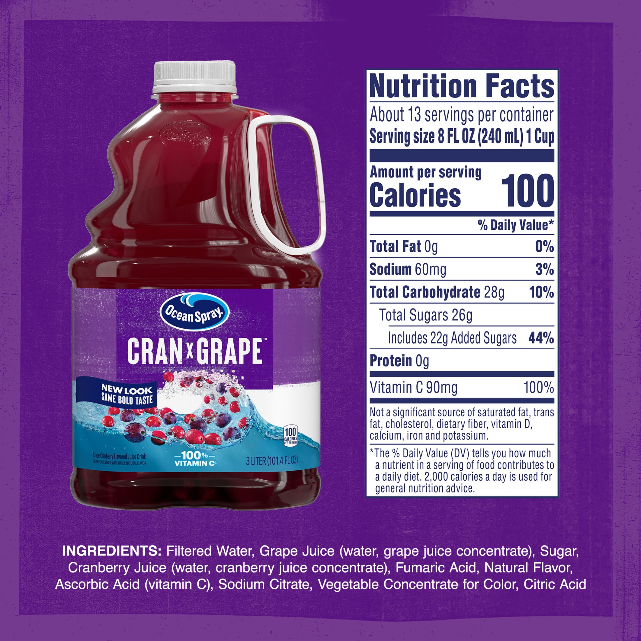 Ocean Spray Cran-Grape Cranberry Grape Juice Drink (101.4 fl oz) pcj5u