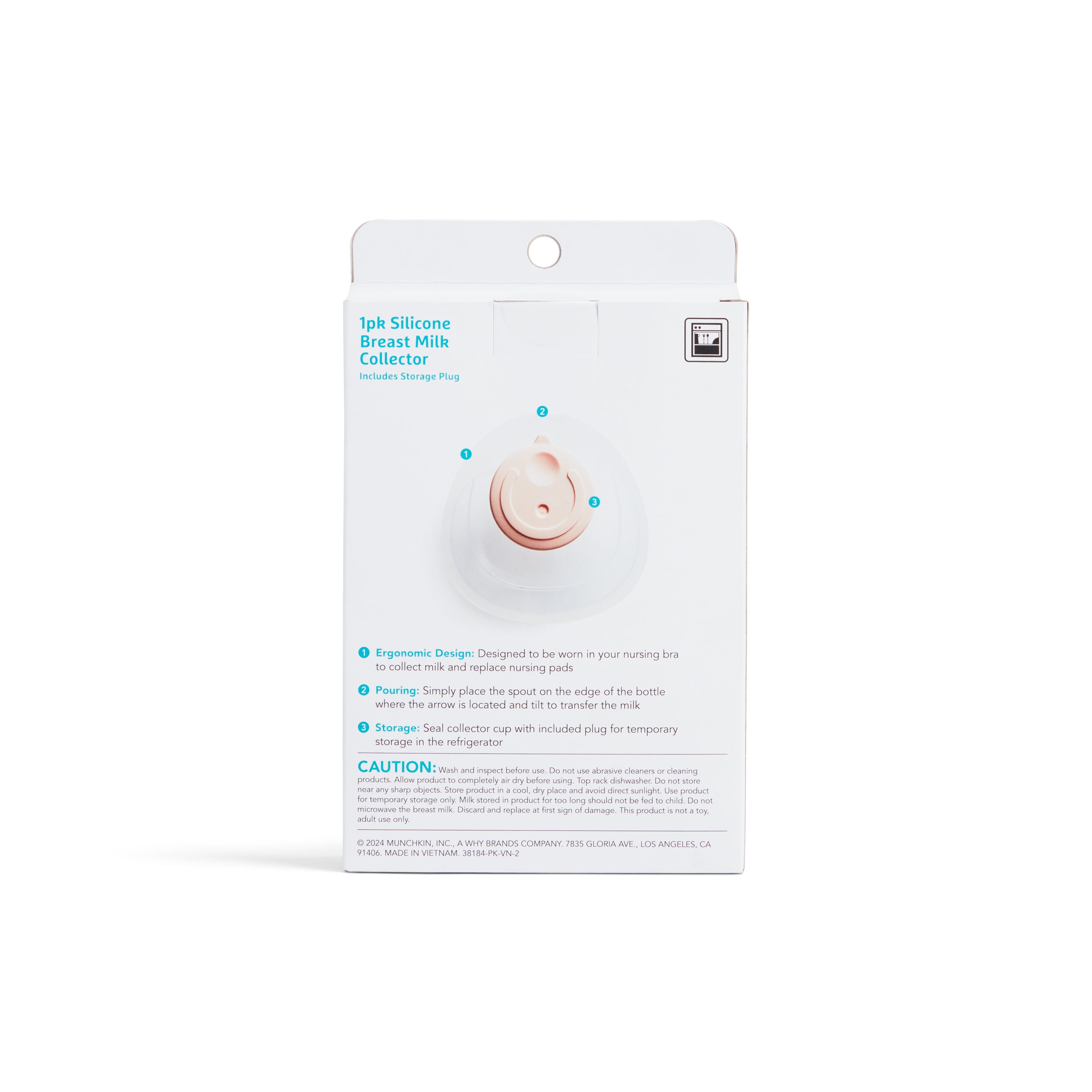 Munchkin Breast Milk Wearable Silicone Collector Cup (Clear, 1.5 oz) 6vb9o