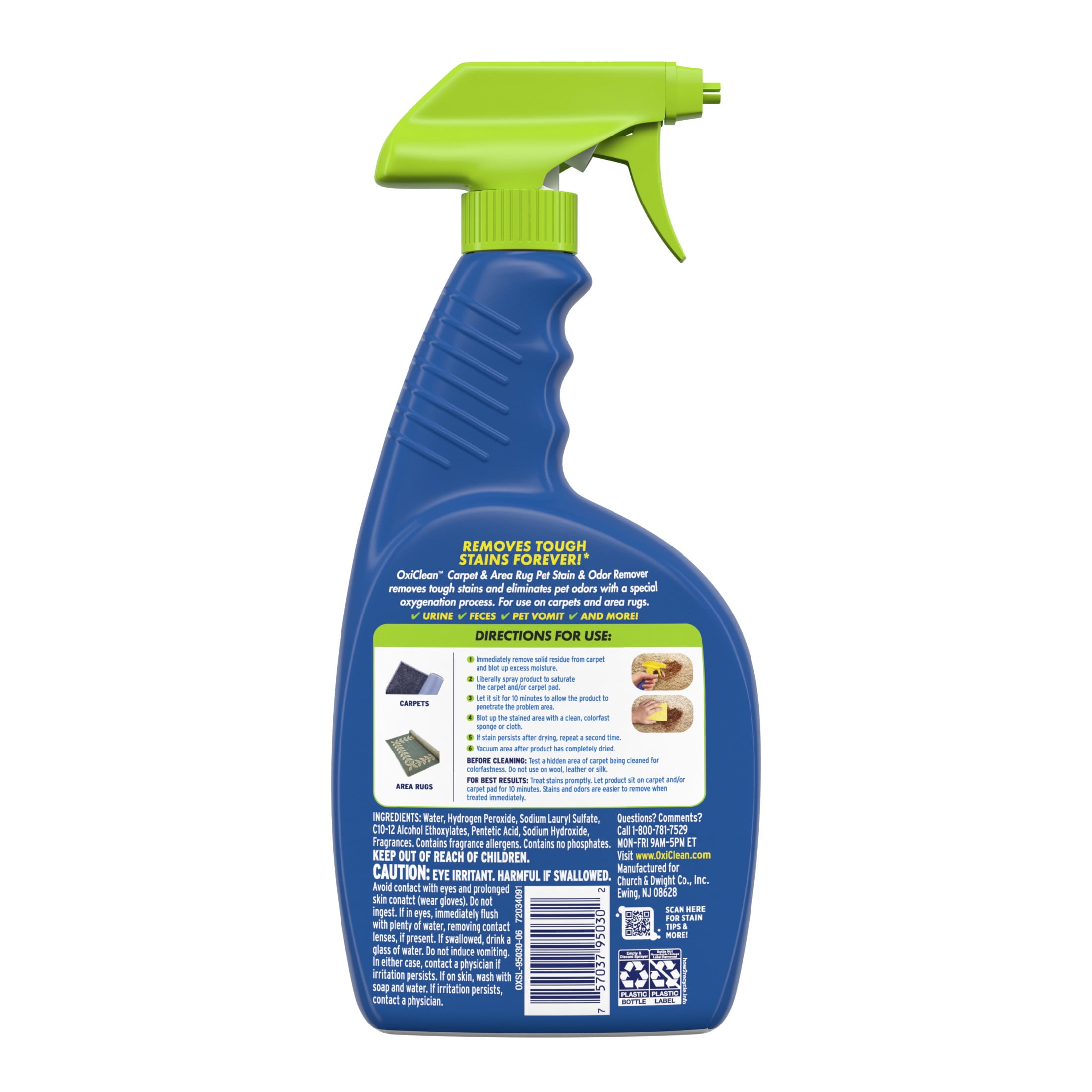 OxiClean Carpet and Rug Pet Stain and Odor Remover, Professional Strength Cleaning Solution (24 fl oz) ys7lf