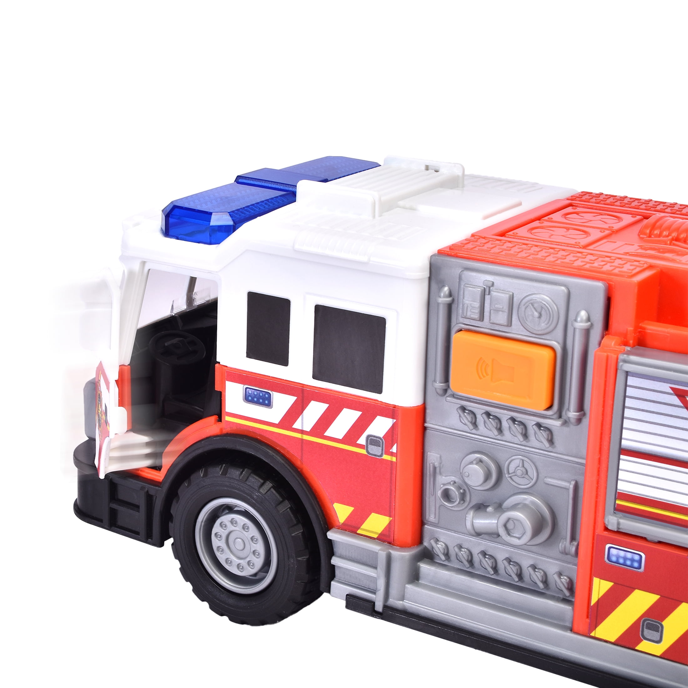 Adventure Force Fire Truck Toy with Lights and Sounds (13.59 in x 4.86 in x 11.81 in) nx4bh