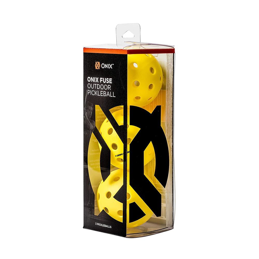Onix Fuse G2 Pickleball Balls, Tournament Grade Outdoor Performance (Yellow, 3 Pack) a6evg
