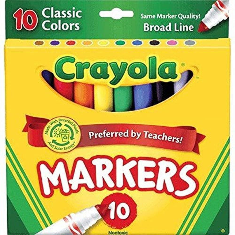 Crayola Classic Broad Line Markers, Non-Washable Art Supplies (Assorted Colors, 20 Count) vx8mq