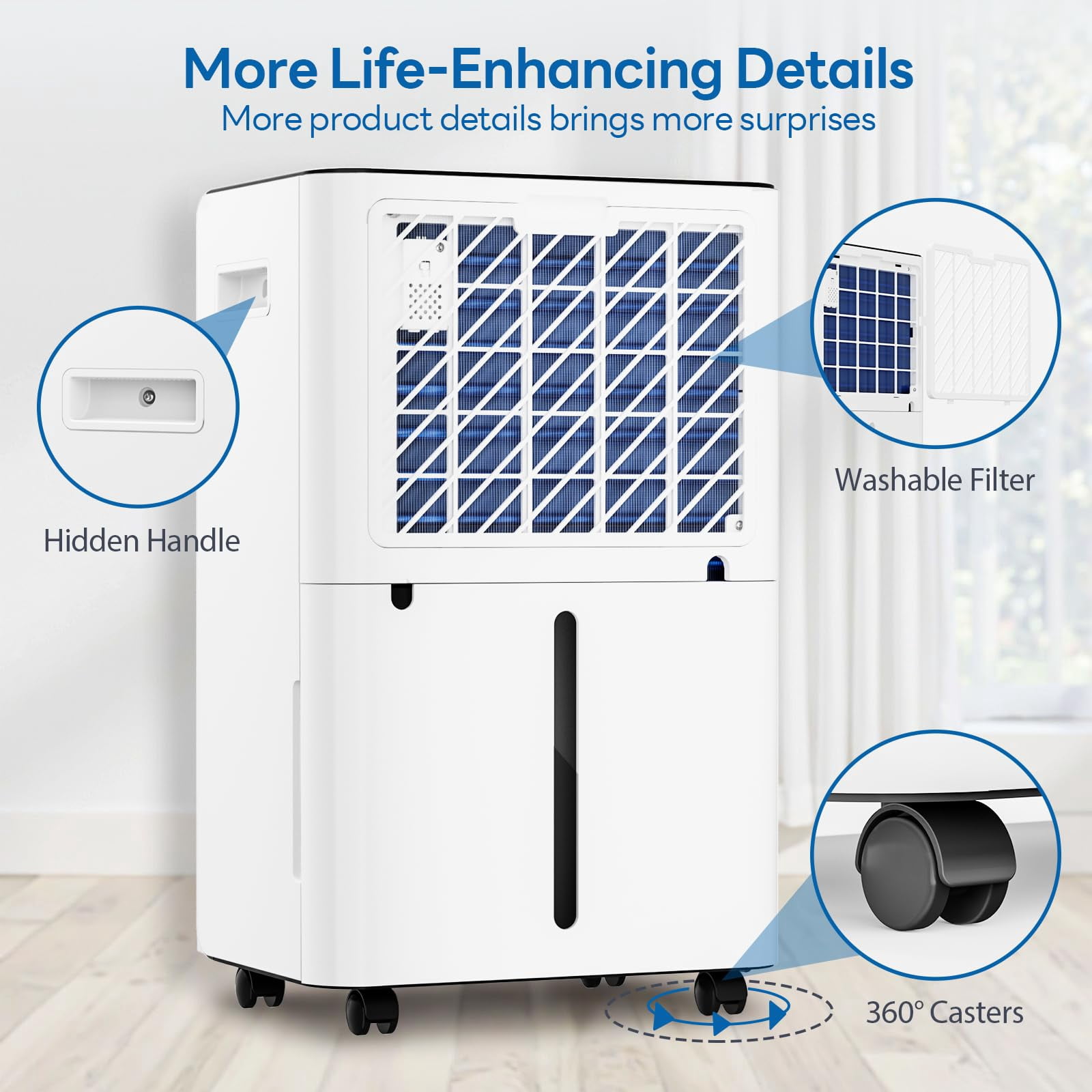 Aeitto 50 Pint Dehumidifier for Large Rooms up to 4500 sq ft (White, 50 pt) gje6r