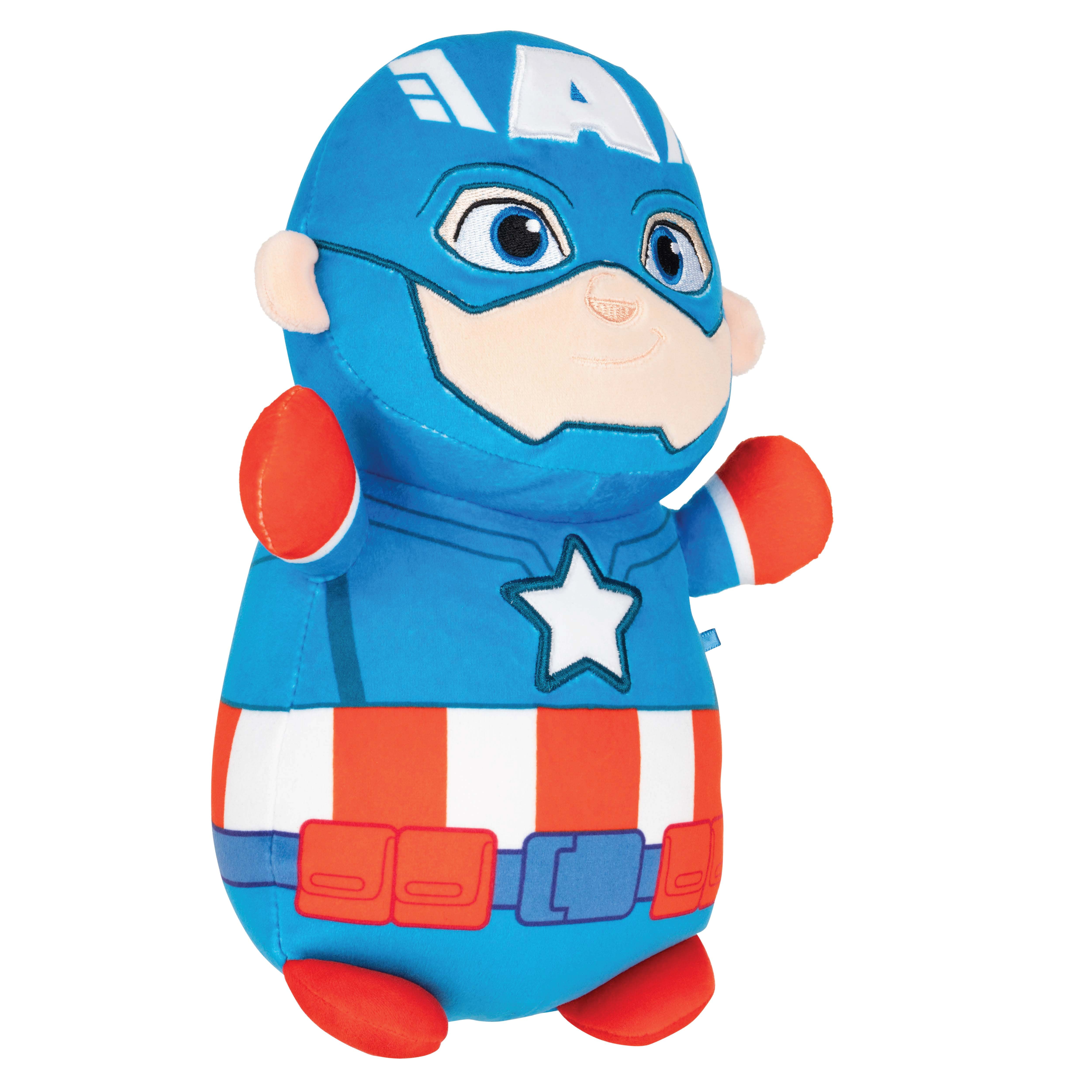 Squishmallows Marvel Captain America HugMees Plush Toy (Blue/Red, 10 in) egbm0