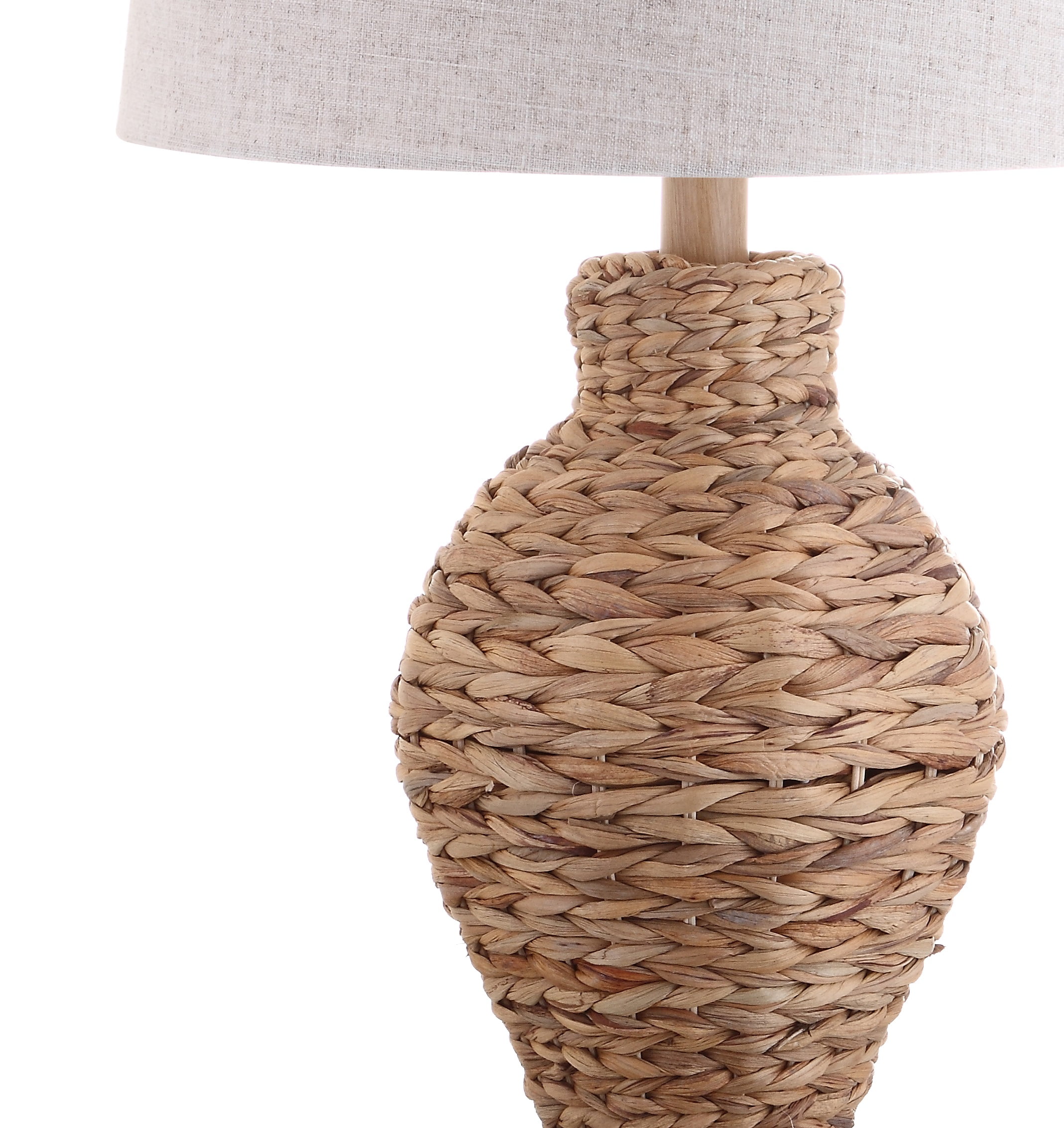 JONATHAN Y Elicia Coastal Cottage Water Hyacinth Weave Table Lamp (Natural, 31 in) 5ntdu