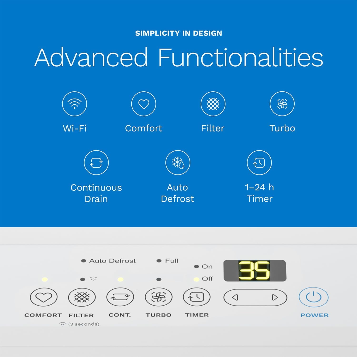 hOmeLabs Smart Wi-Fi Dehumidifier for Large Rooms, Moisture Control with Built-in Pump (22 Pint, White) pk22f