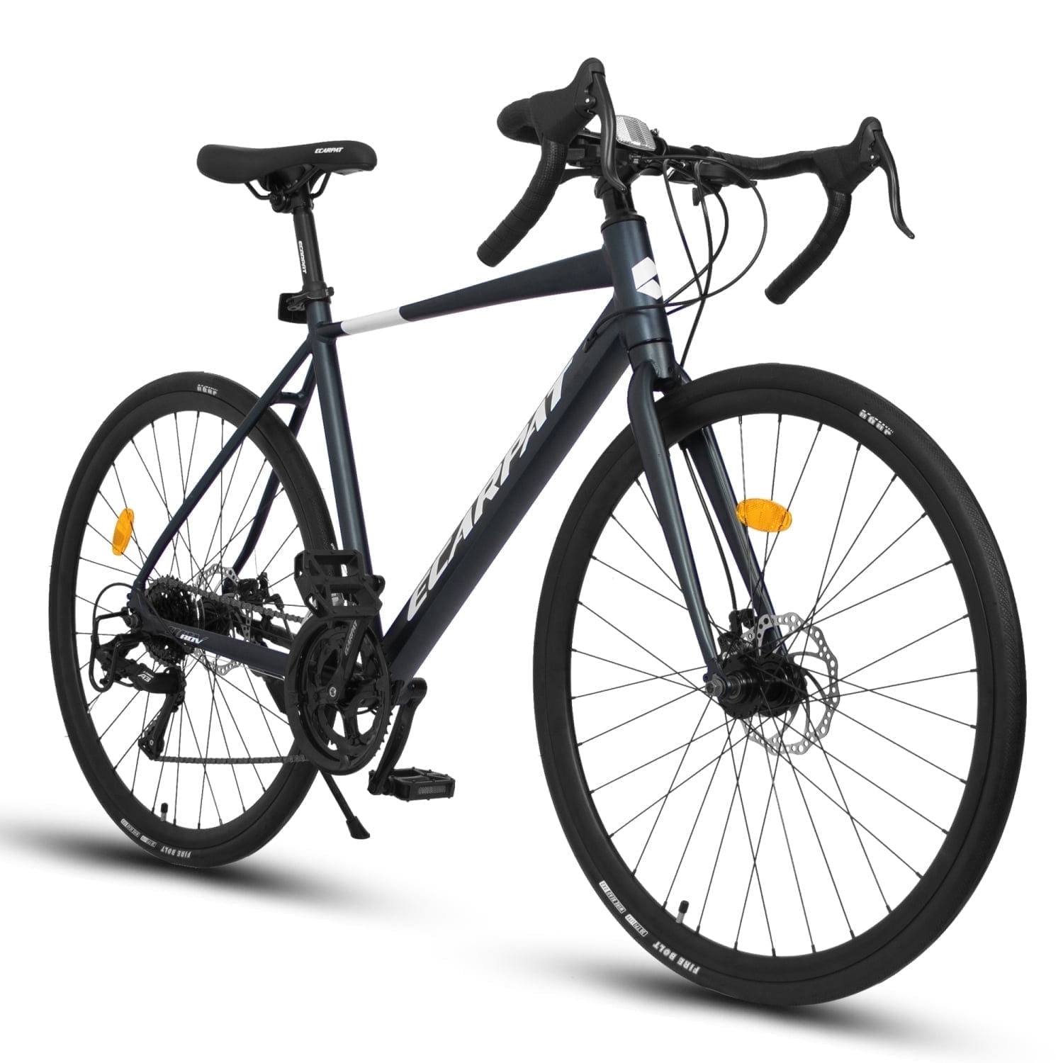 Ambifirner 700C Road Bike, 16-Speed Aluminum Frame Racing Bicycle (Blue, Large) yyu5n