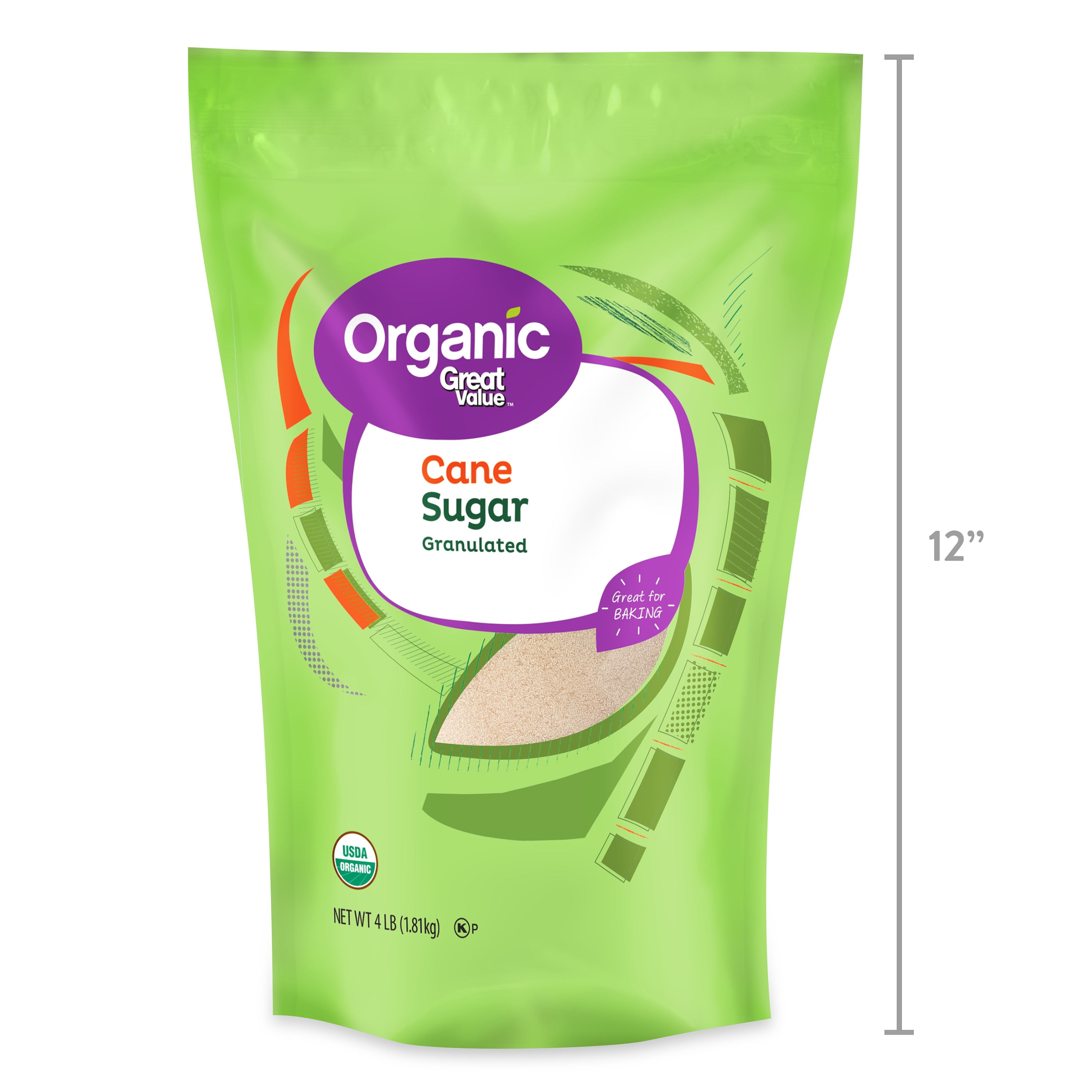 Great Value Organic Granulated Cane Sugar (White, 4 lb) 7he5o