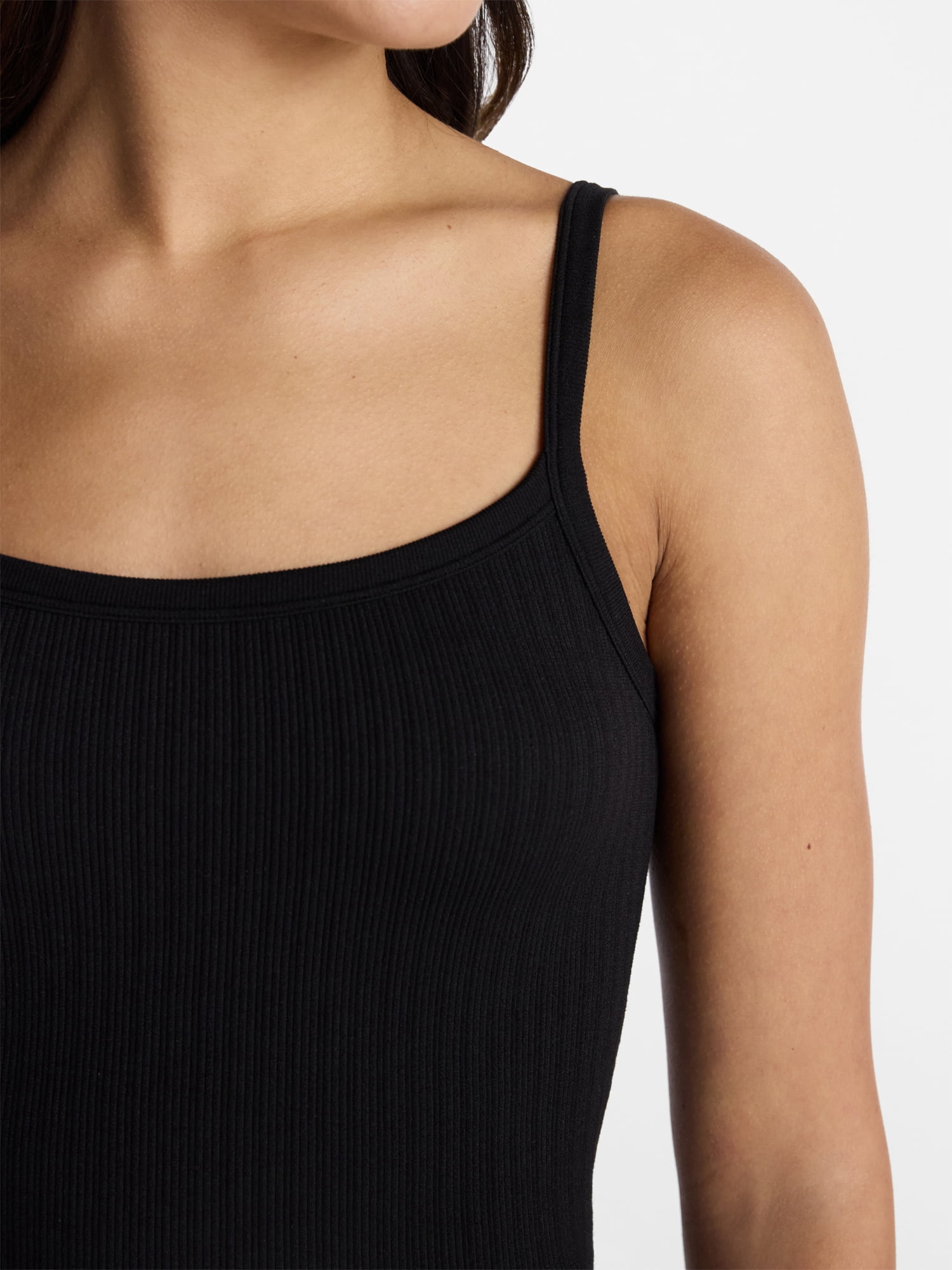 No Boundaries Women's Seamless Cropped Tank Top (Black, XXS) xpetu