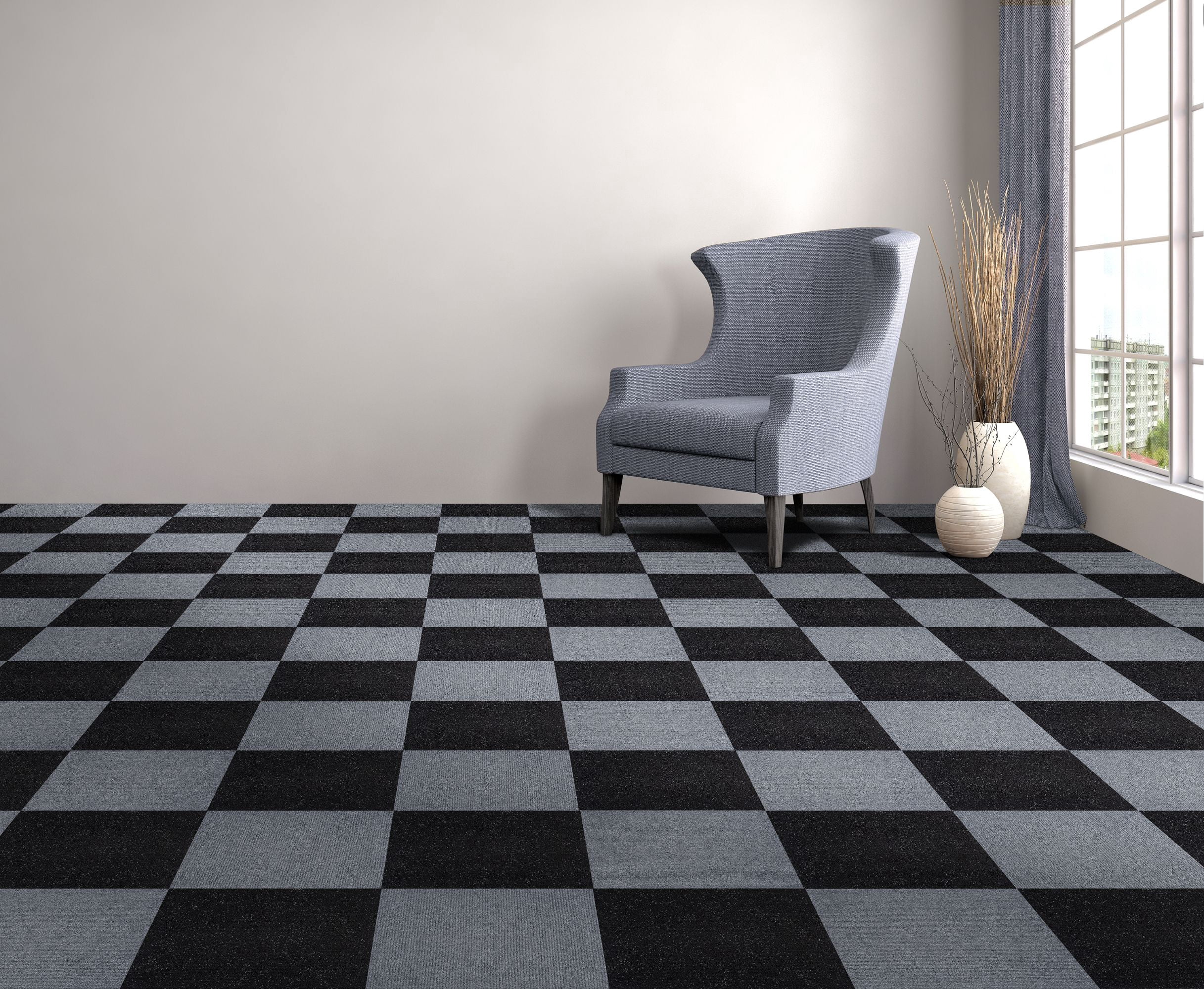 Achim Nexus Self-Adhesive Carpet Floor Tiles (Jet Black, 12 in x 12 in, 12-Pack) h9tcf