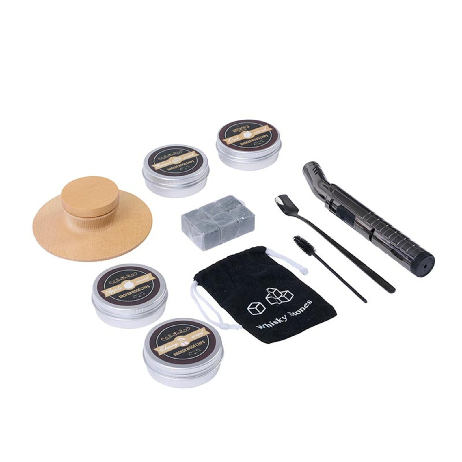Cole Wheeler Cocktail Smoker Kit (Beechwood and Stainless Steel, 10 in x 9 in x 4 in) g76id