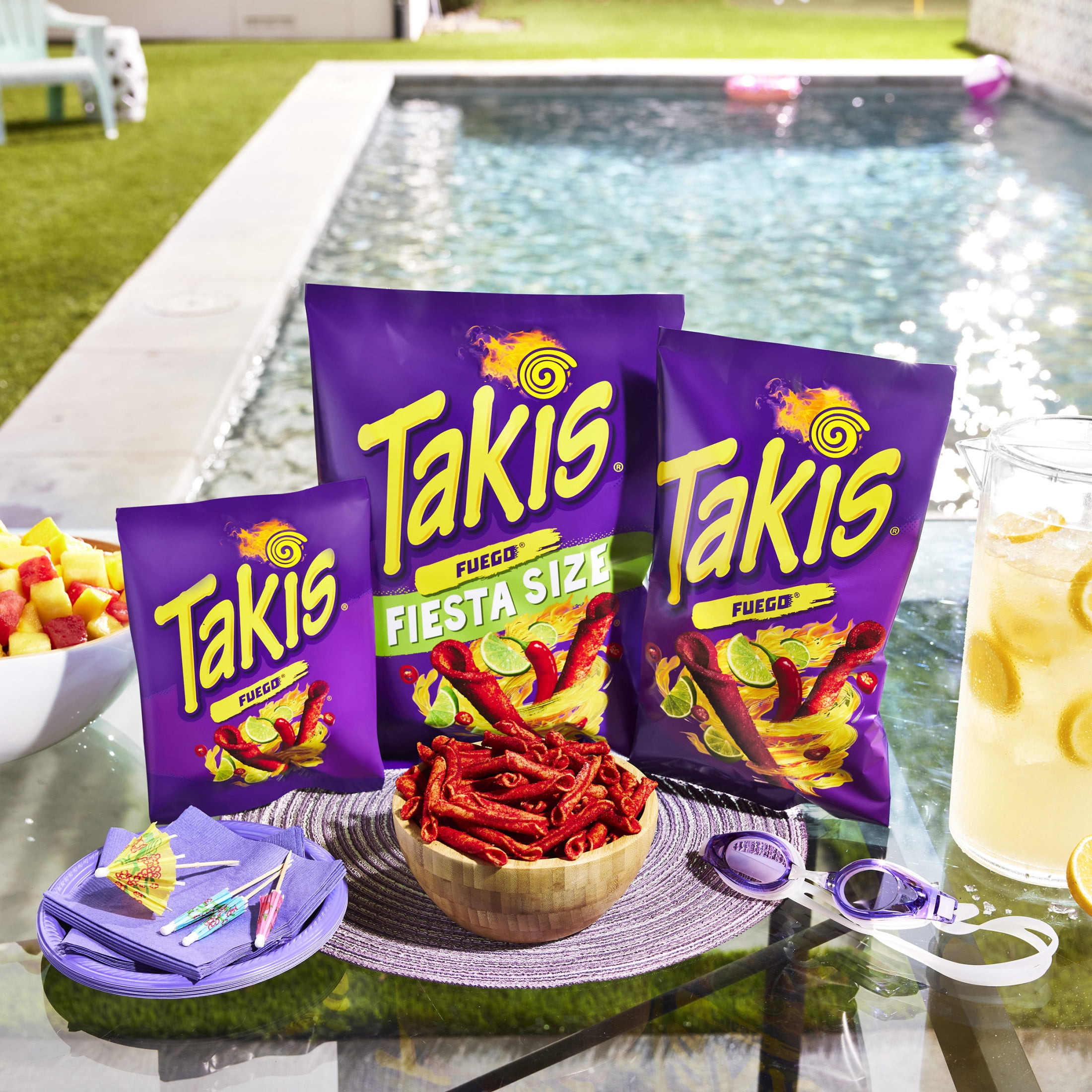 Takis Fuego Rolled Tortilla Chips, Hot Chili Pepper & Lime Flavor (9.9 oz, Pack of 3) d7anm